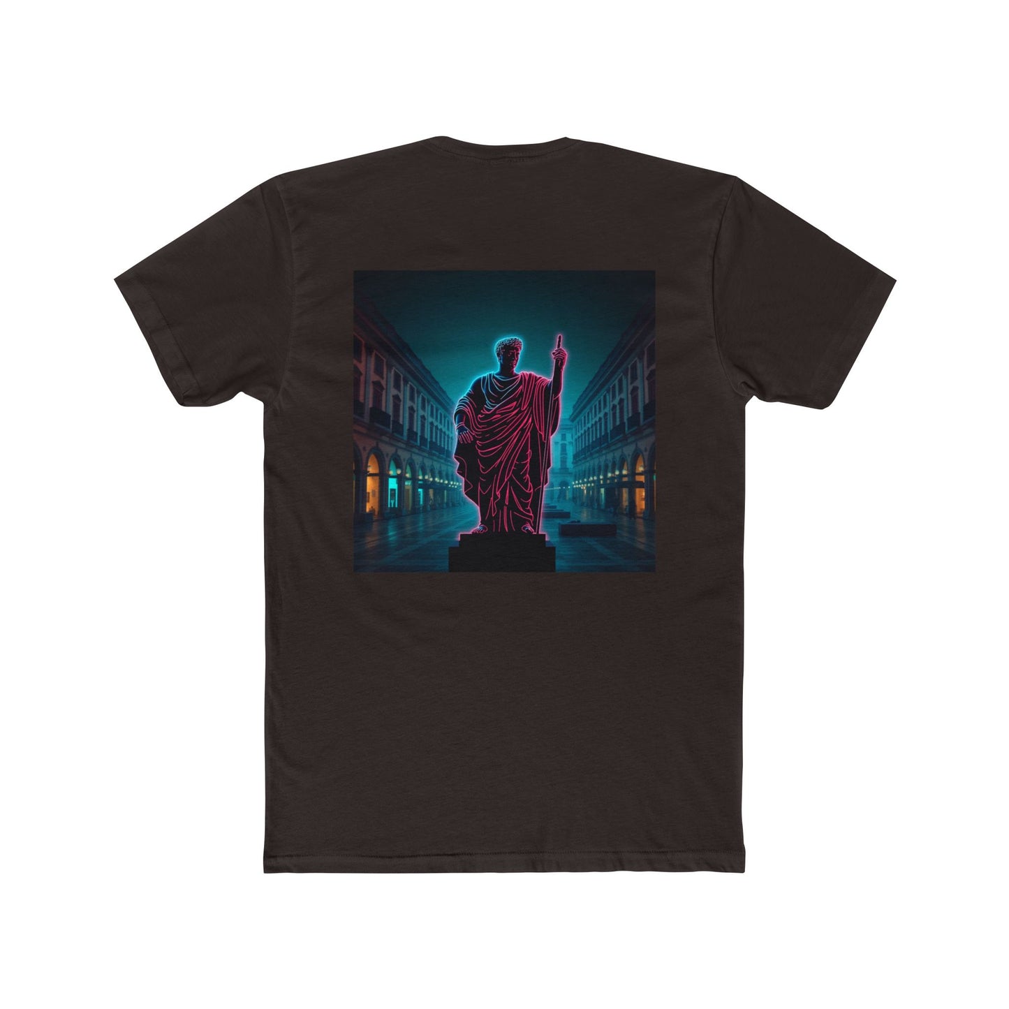 Neon Roman Statue T‑Shirt — Retro Futuristic Vaporwave Tee