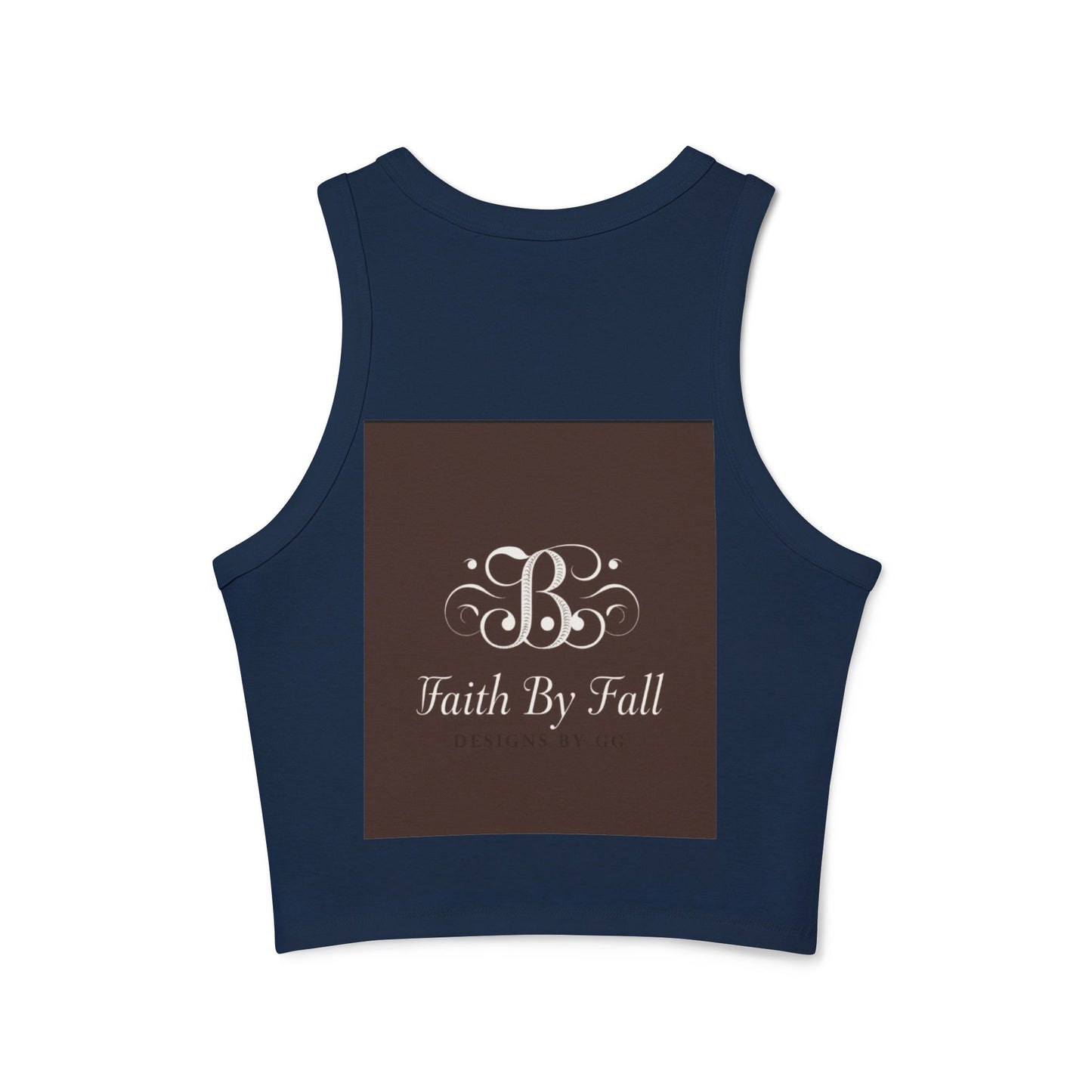 Faith By Fall Women's Micro Rib Racer Tank Top, Inspirational Workout Top, Autumn Fashion, Casual Summer Wear, Gift for Her