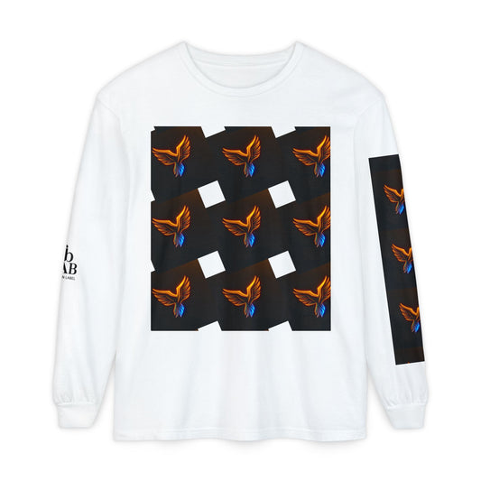 Vibrant Long Sleeve T-Shirt with Phoenix Design - Casual Wear for Bird Lovers, Gifts, Unique Fashion, Everyday Style, Unisex Apparel