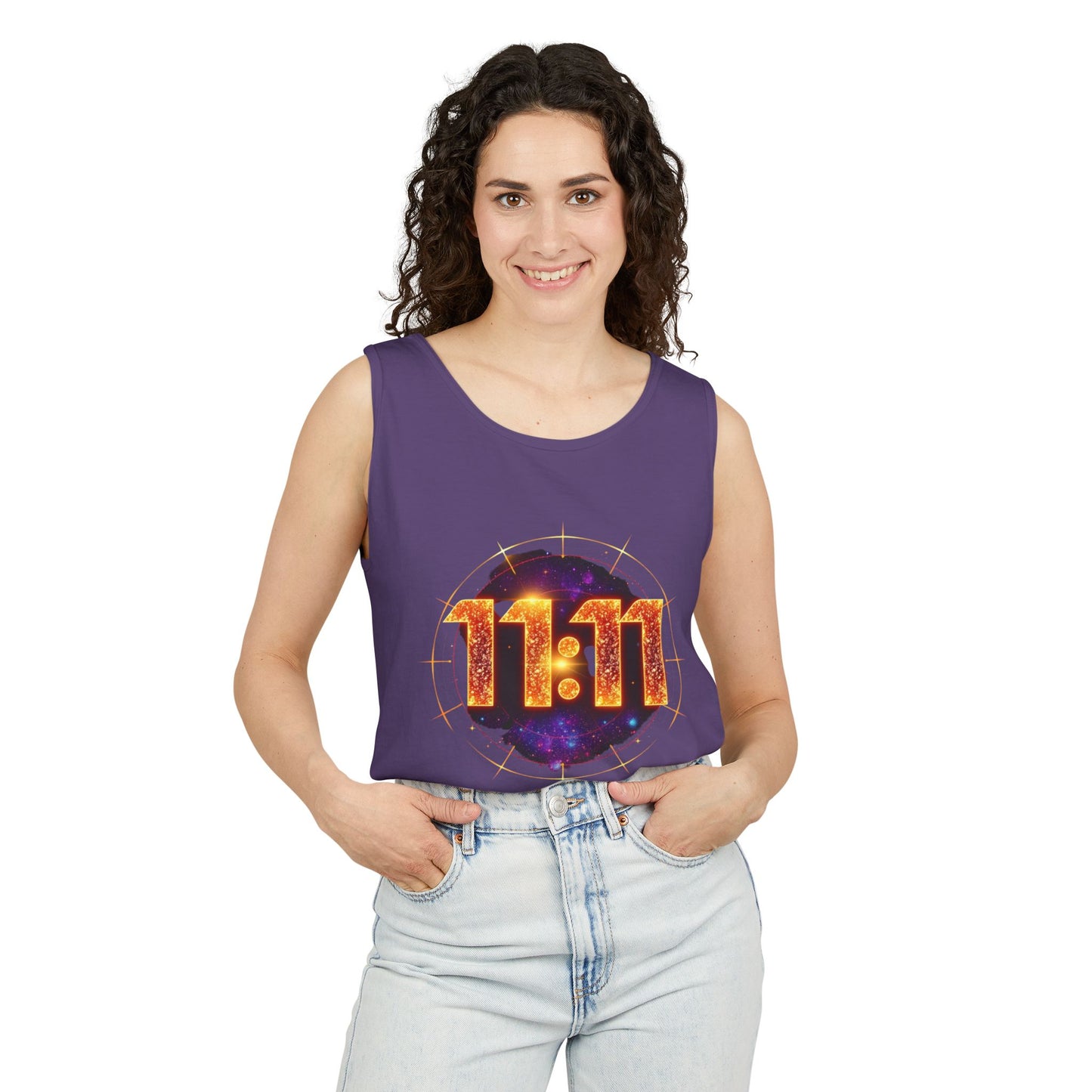 Celestial Glow Tank Top - 11:11 Design, Unisex, Festival Wear, Summer Style, Spiritual Gift, Casual Comfort