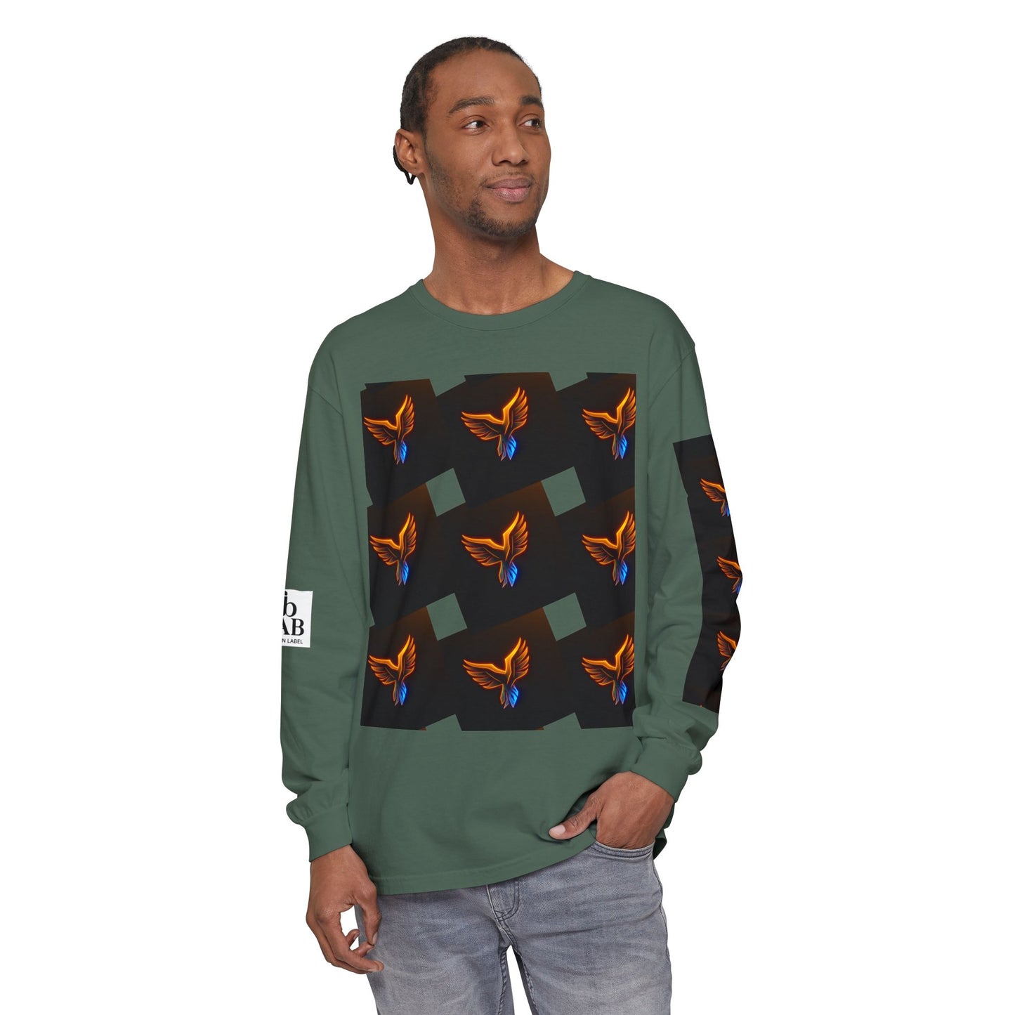 Vibrant Long Sleeve T-Shirt with Phoenix Design - Casual Wear for Bird Lovers, Gifts, Unique Fashion, Everyday Style, Unisex Apparel