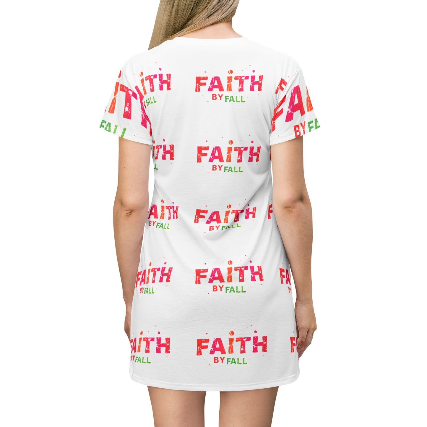Colorful Faith T-Shirt Dress, Inspirational Outfit, Casual Church Dress, Summer Fashion, Gift for Her