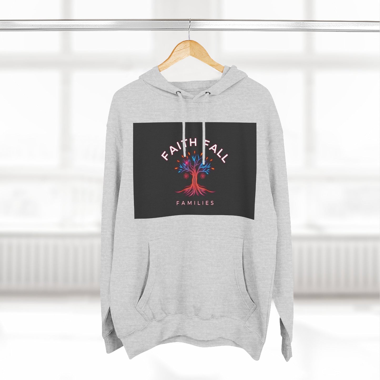 Faith Fall Families Fleece Hoodie, Gift for Faithful Friends, Cozy Layer, Casual Wear, Fall Fashion, Trendy Outfits, Family Gatherings