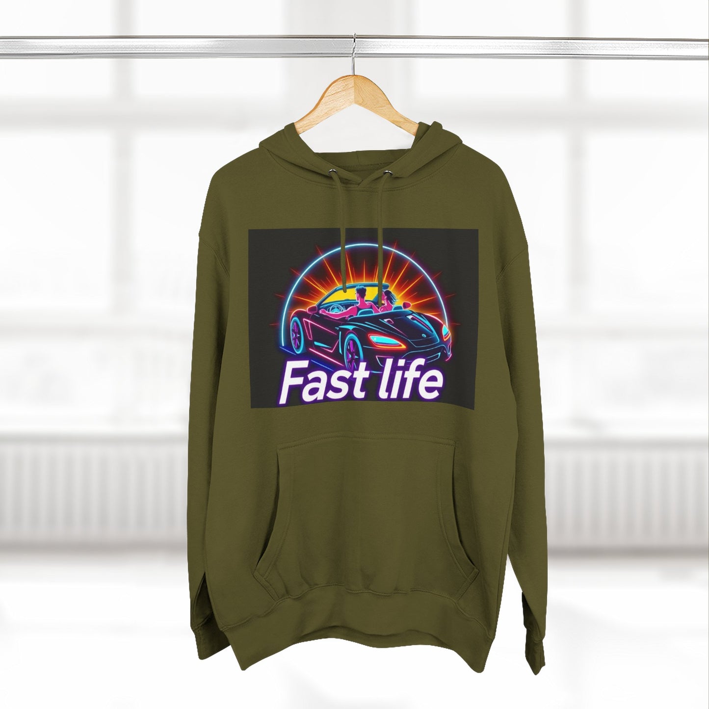 Fast Life Fleece Hoodie for Car Enthusiasts