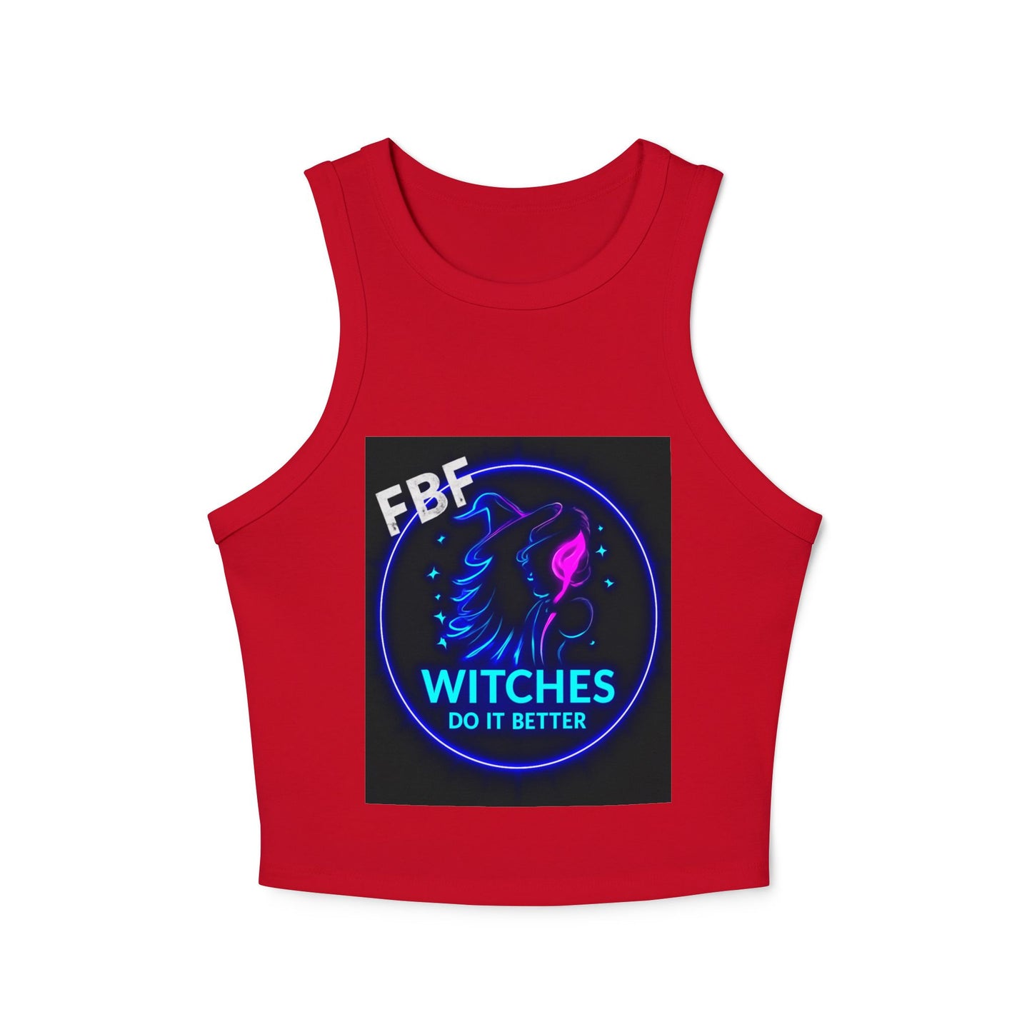 Witchy Racer Tank, Women's Crop Top, Festival Apparel, Halloween Wear, Magical Gifts, Casual Summer Style
