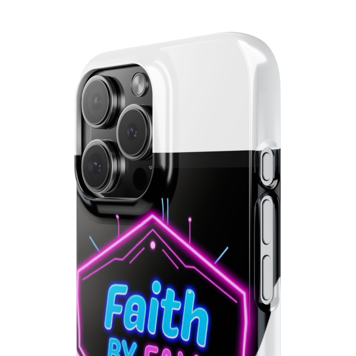 Faith by Fall Slim Phone Case - Neon Design for Tech Enthusiasts