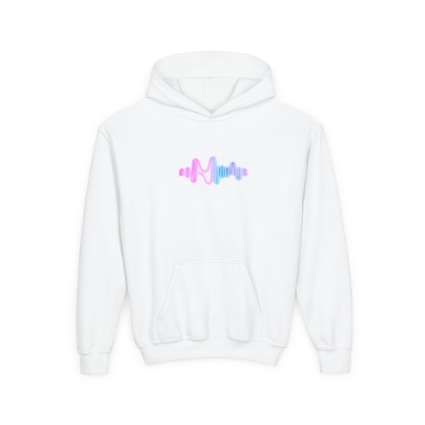 Youth Hoodie with Pastel Soundwave & FBF Back Print – Cute Music Graphic Pullover