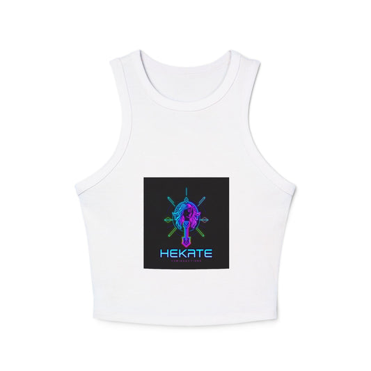 Graphic Women's Micro Rib Racer Tank Top, Comfortable Summer Top, Festival Outfit, Casual Wear, Gym Top