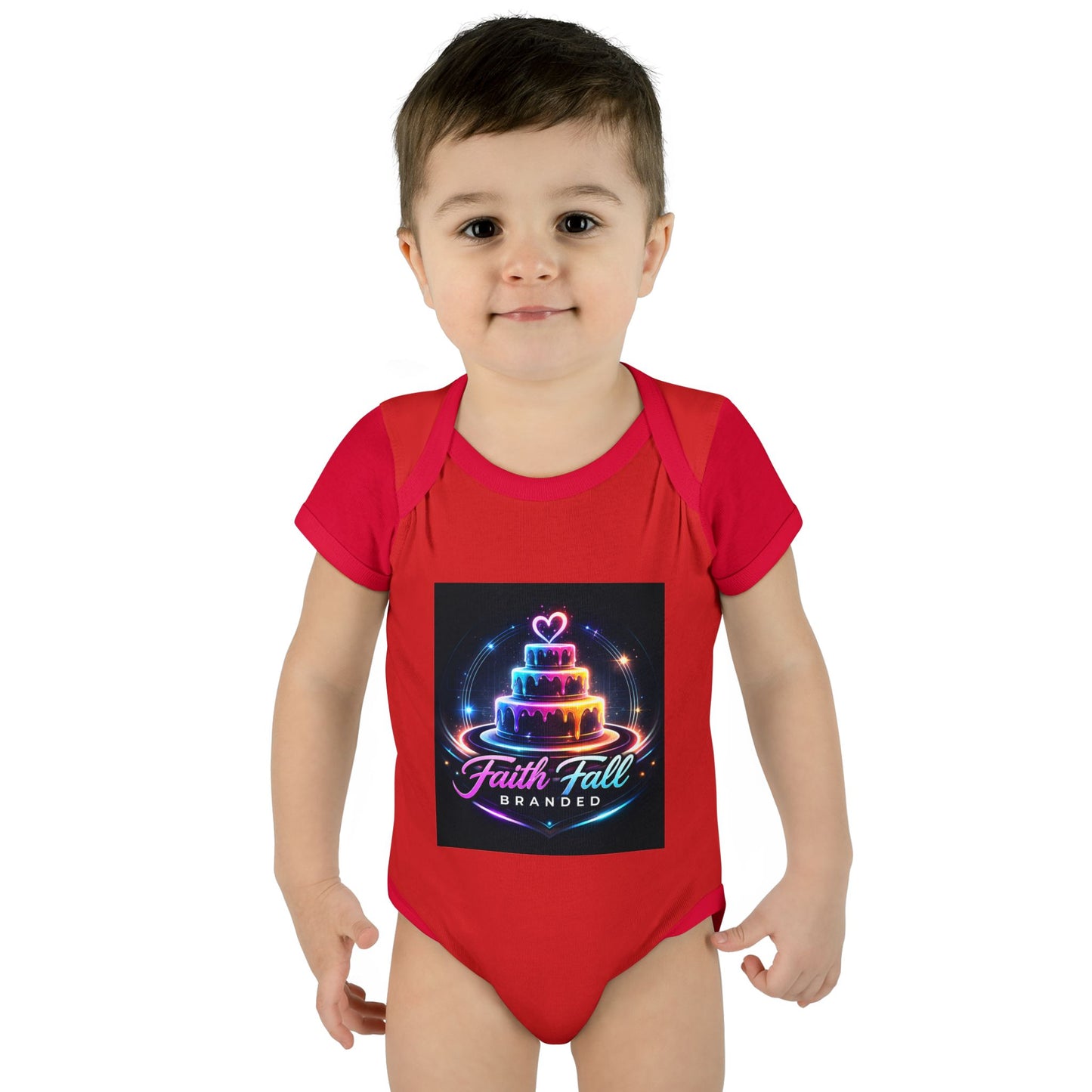 Infant Bodysuit — Neon Cake 'Faith, Fall, Brander' Baby Onesie