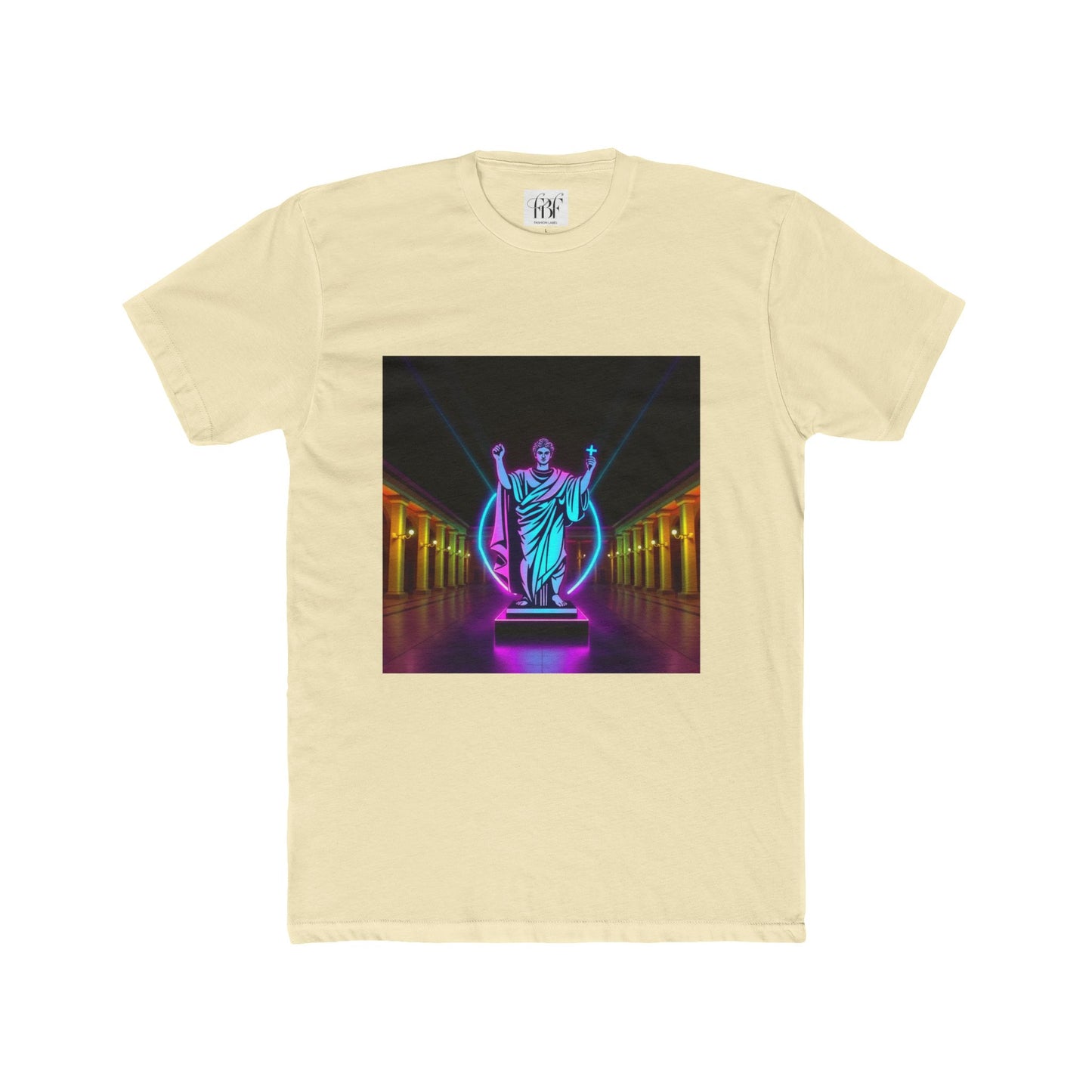 Neon Roman Statue T‑Shirt — Retro Futuristic Vaporwave Tee