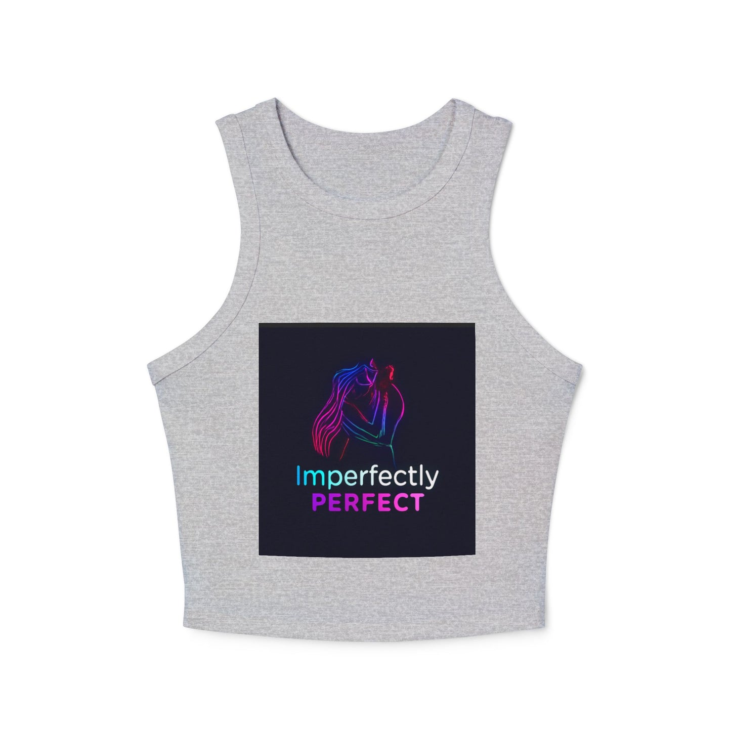 Imperfectly Perfect Racer Tank Top - Inspirational Women's Crop Top, Summer Outfit, Gift for Friends, Casual Wear, Faith Based Apparel