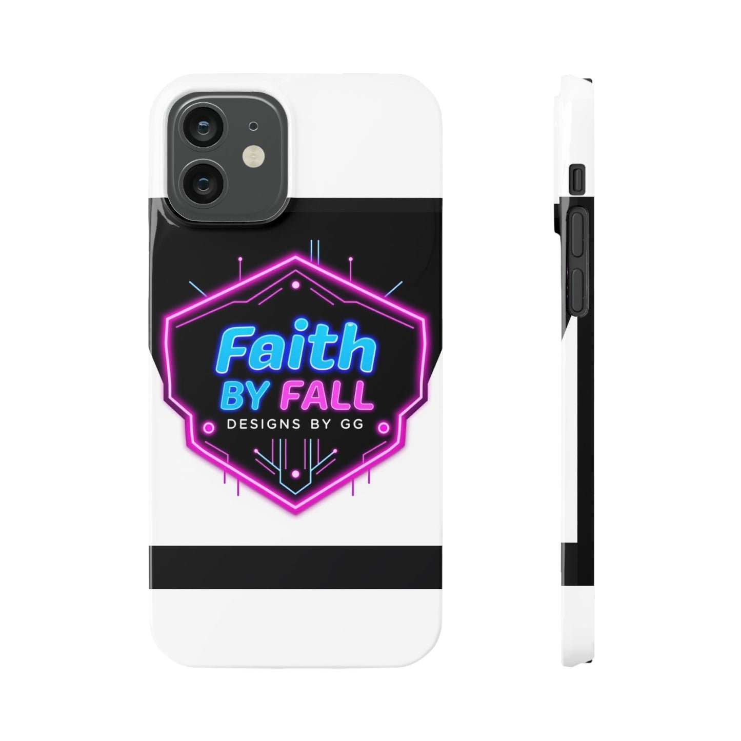 Faith by Fall Slim Phone Case - Neon Design for Tech Enthusiasts