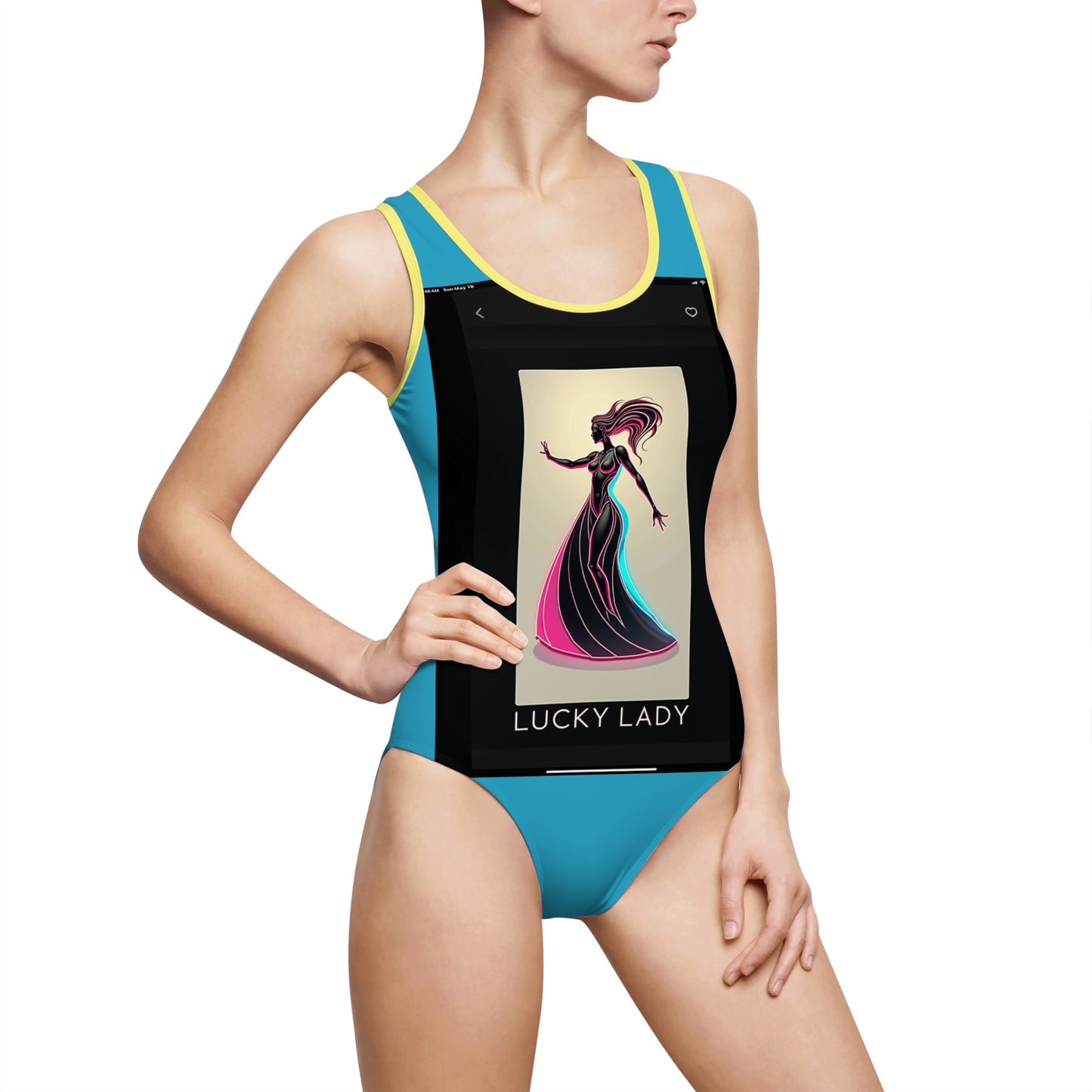 Lucky Lady Women's Classic One-Piece Swimsuit | Trendy Beachwear for Fashionistas