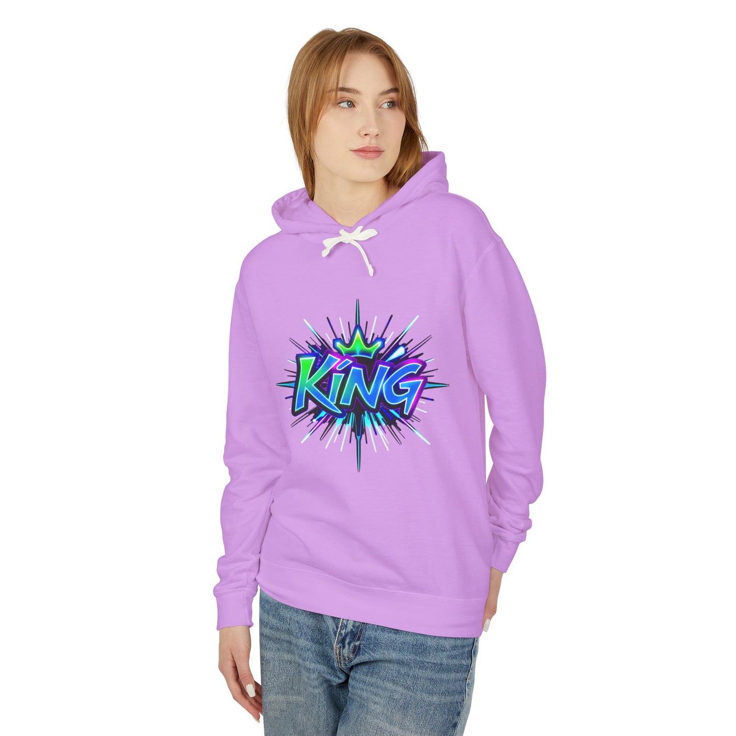 Colorful King Hoodie for Trendy Casual Wear, Unisex Lightweight Sweatshirt for Men & Women, Perfect Gift for Birthdays, Hip Hop Vibes, [...]