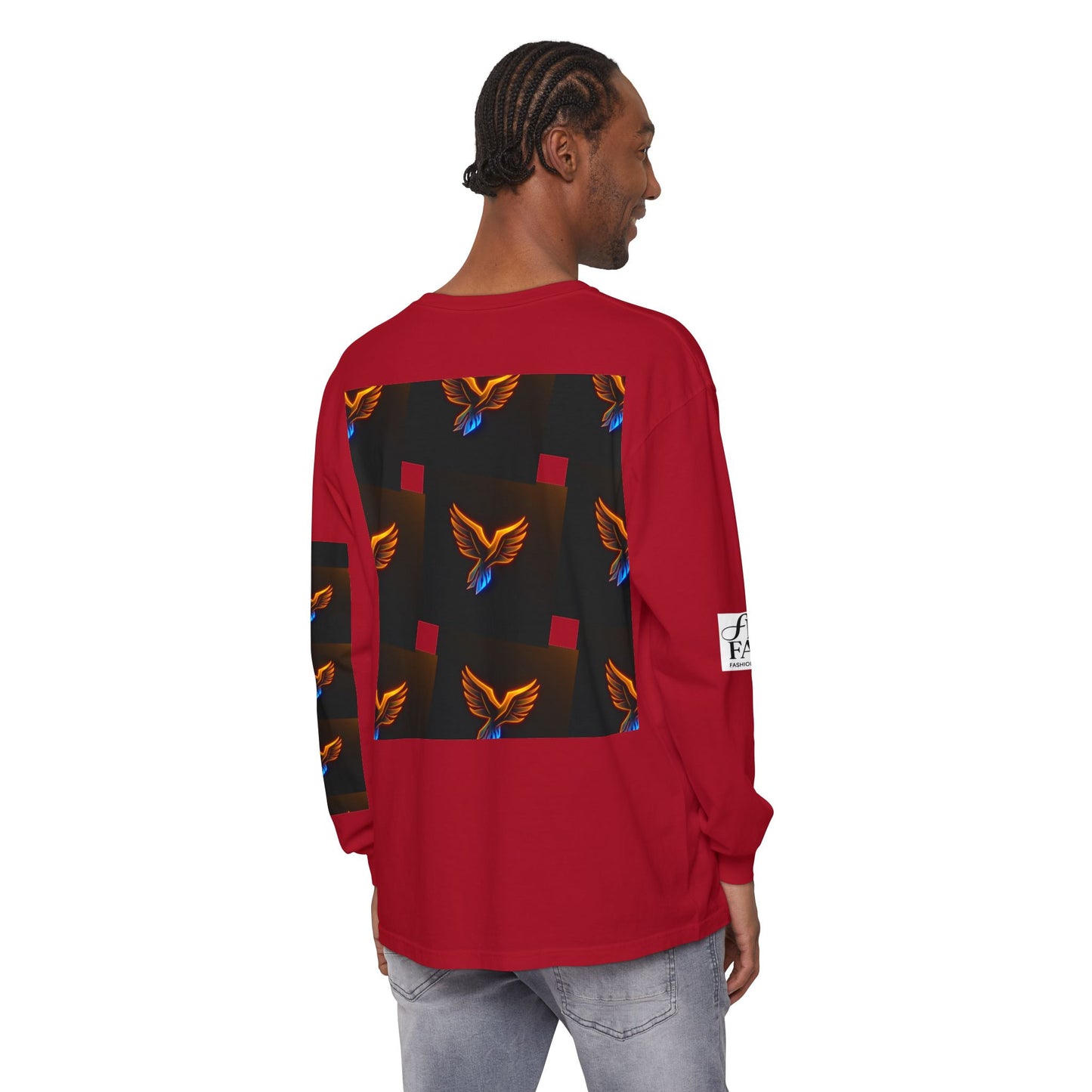 Vibrant Long Sleeve T-Shirt with Phoenix Design - Casual Wear for Bird Lovers, Gifts, Unique Fashion, Everyday Style, Unisex Apparel