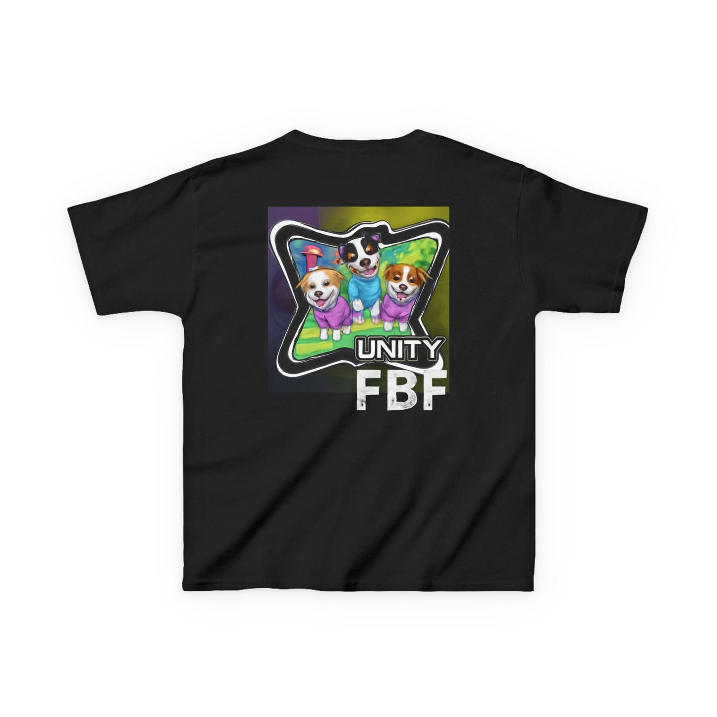Colorful Dog-Themed Kids Tee - 'Unity Fun' Design