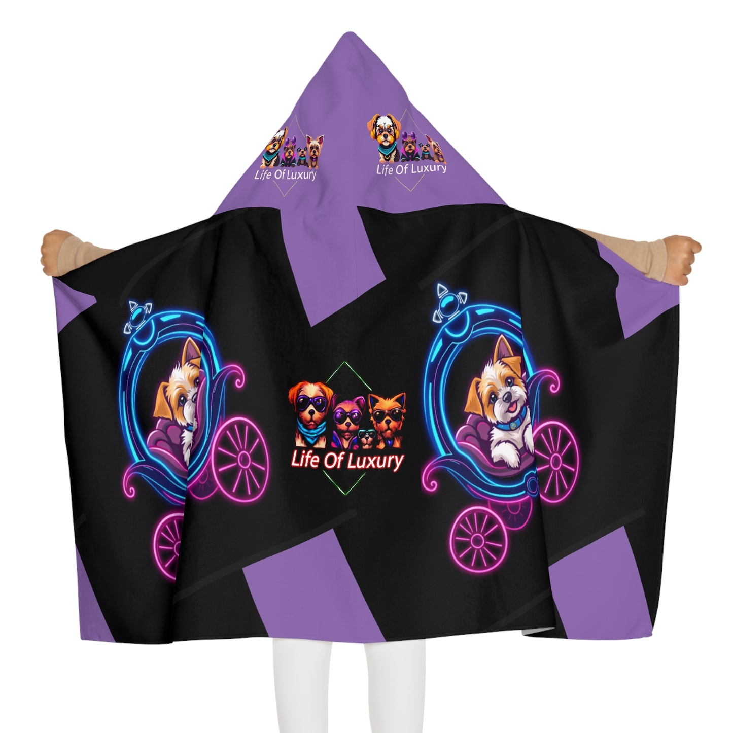 Paw Print Youth Hooded Towel - Fun & Cozy Bath Time Essential for Kids