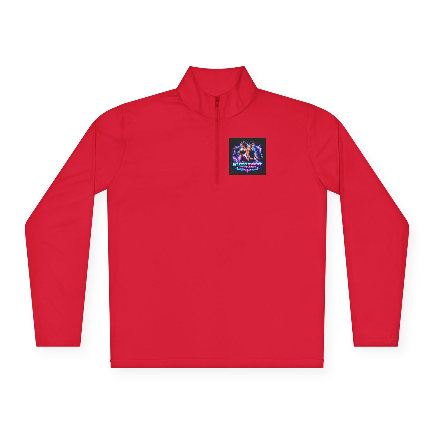 Quarter-Zip Pullover — Retro Neon Graphic with "Forever Fashion" Logo