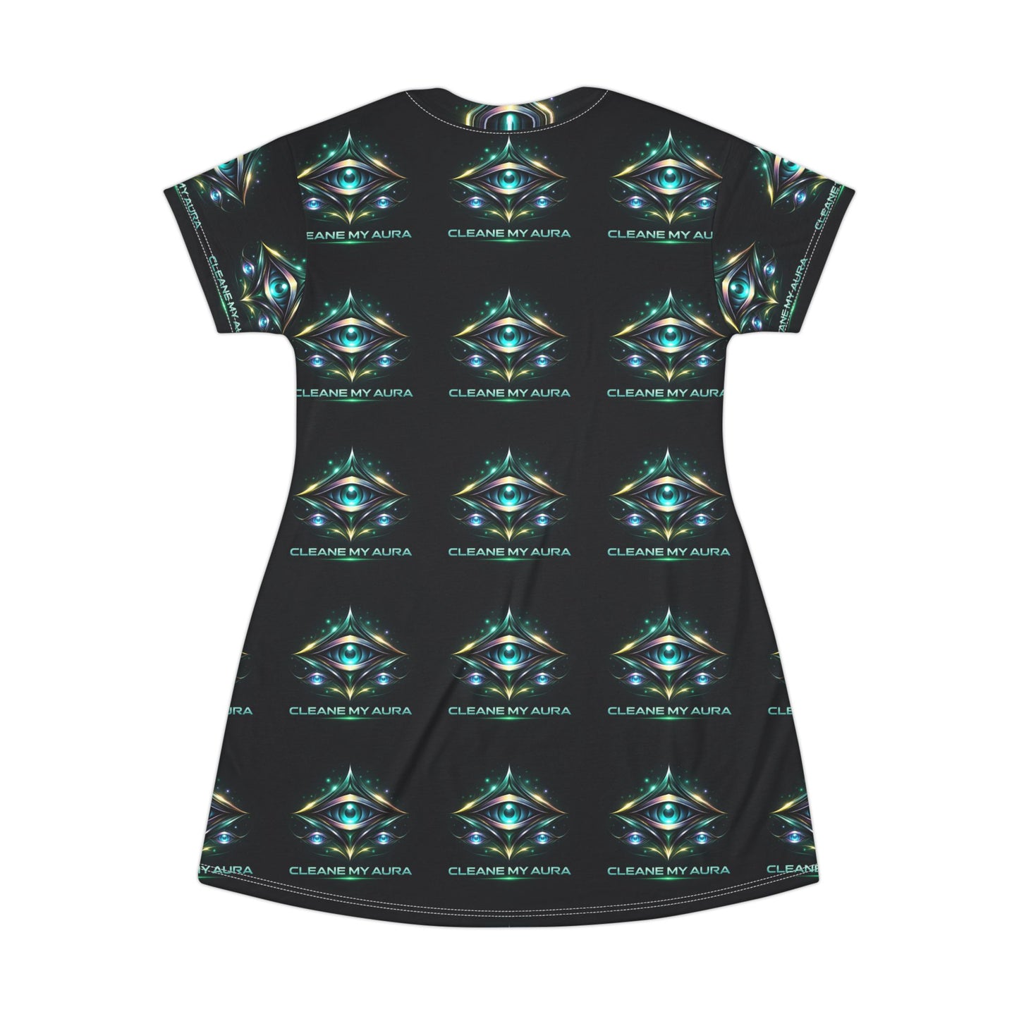 Mystic Eye T-Shirt Dress — "Cleanse My Aura" All-Over Print