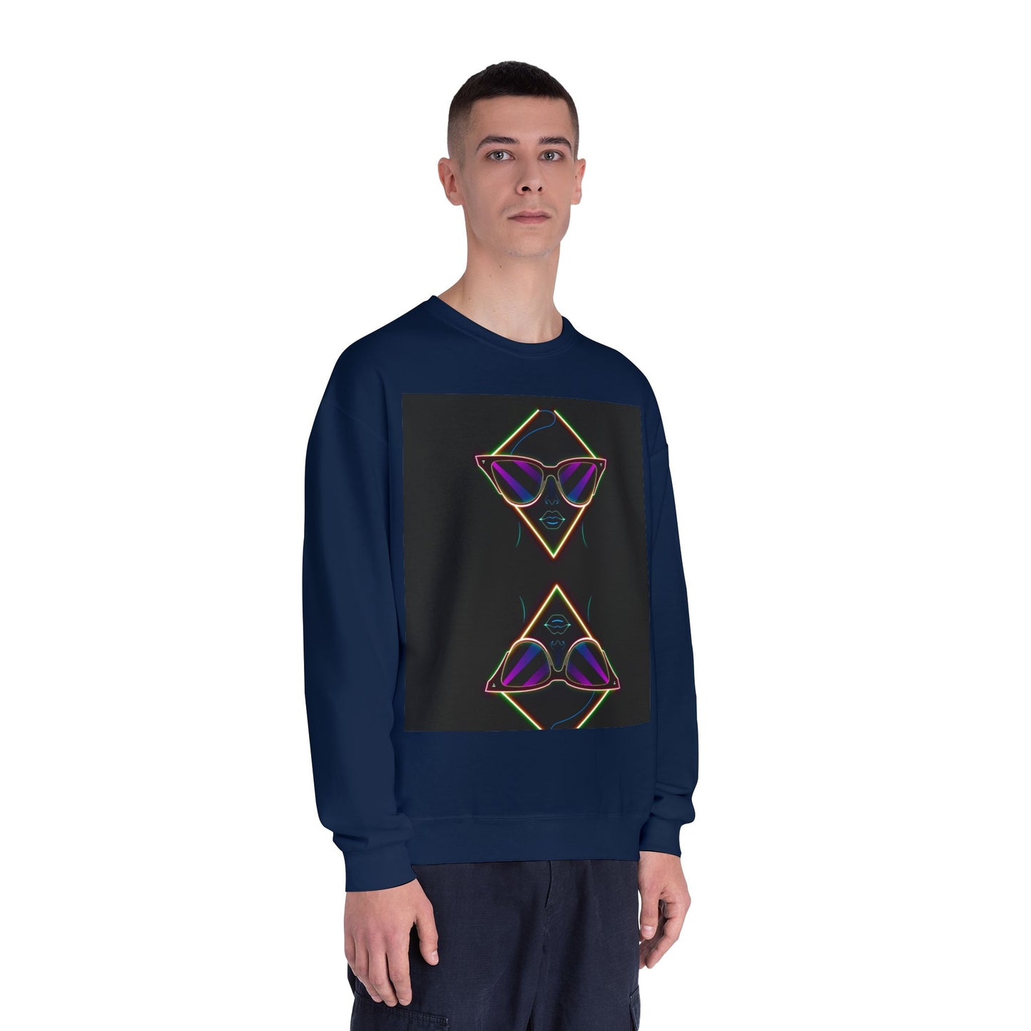 Retro Vibes Crewneck Sweatshirt with Sunglasses Design