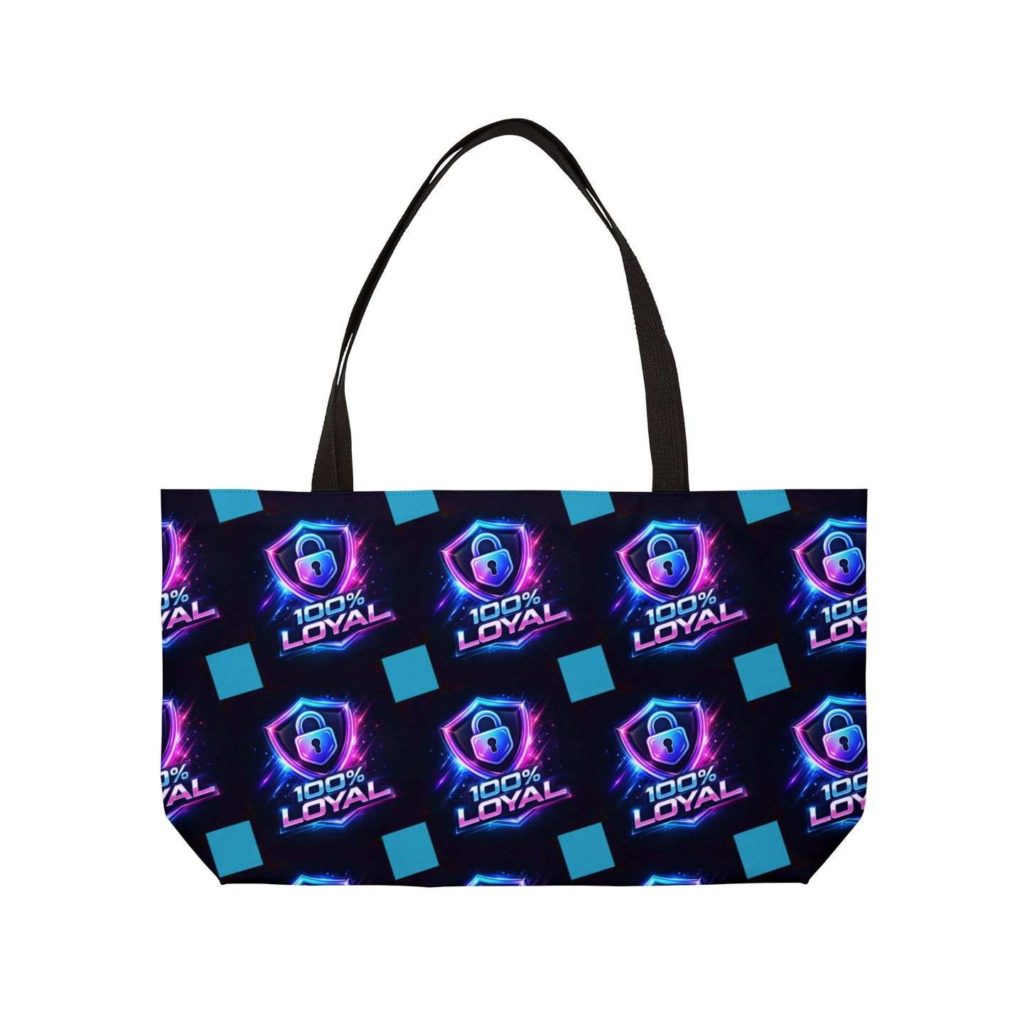 100% Loyal Shield Weekender Tote Bag — Neon Travel Bag