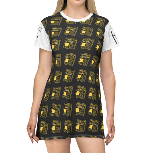 Perfectly Chic AOP T-Shirt Dress, Casual Summer Dress, Gift for Her, Everyday Wear, Stylish Lounge Dress