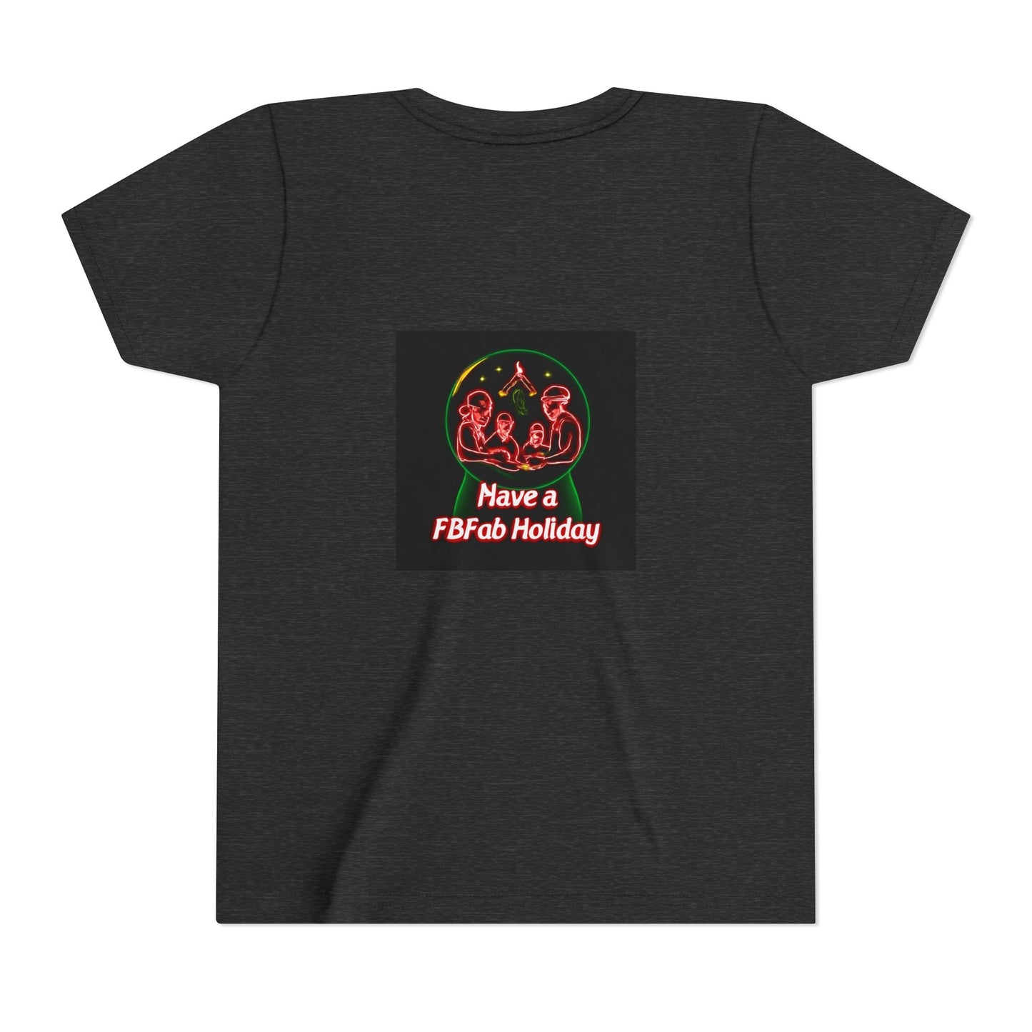 Youth Christmas Short Sleeve Tee, Holiday Tee, Xmas Gift for Kids, Fun Tee for Celebrations, Winter Festive Shirt