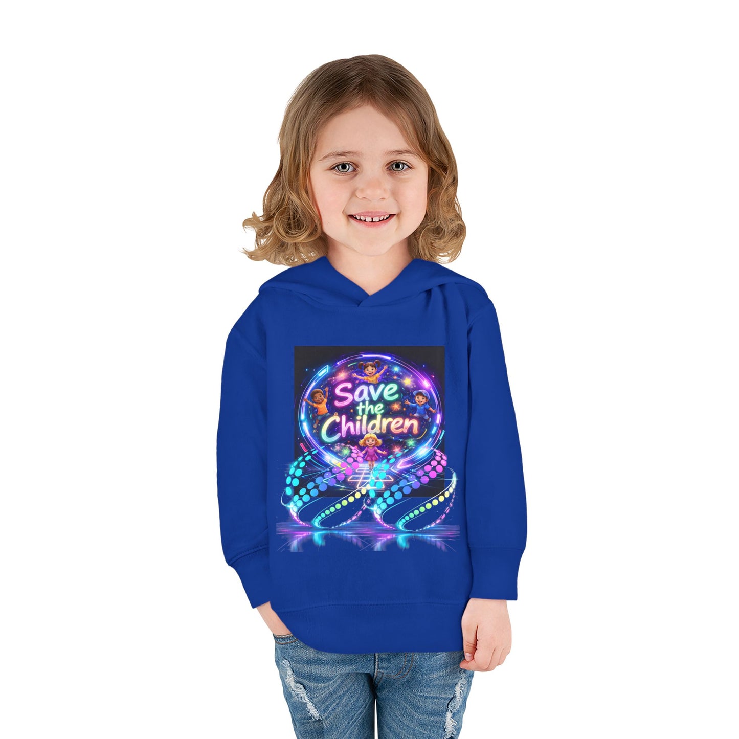 Save the Children Toddler Hoodie — Colorful Neon FBF Charity Pullover