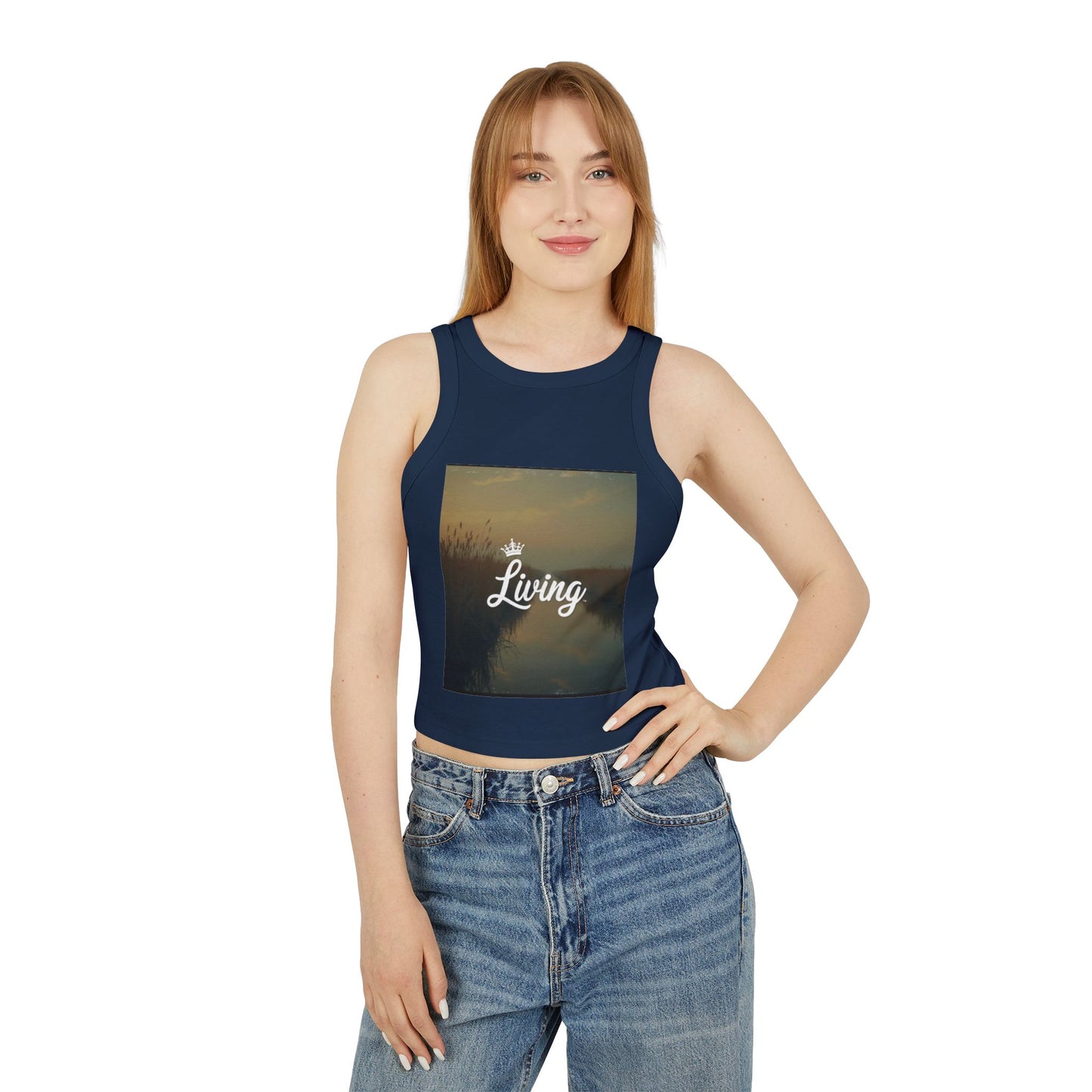 Women's Stylish Micro Rib Racer Tank Top - Summer Vibes, Living Life, Perfect for Festivals & Beach Days, Casual Wear, Gift Idea