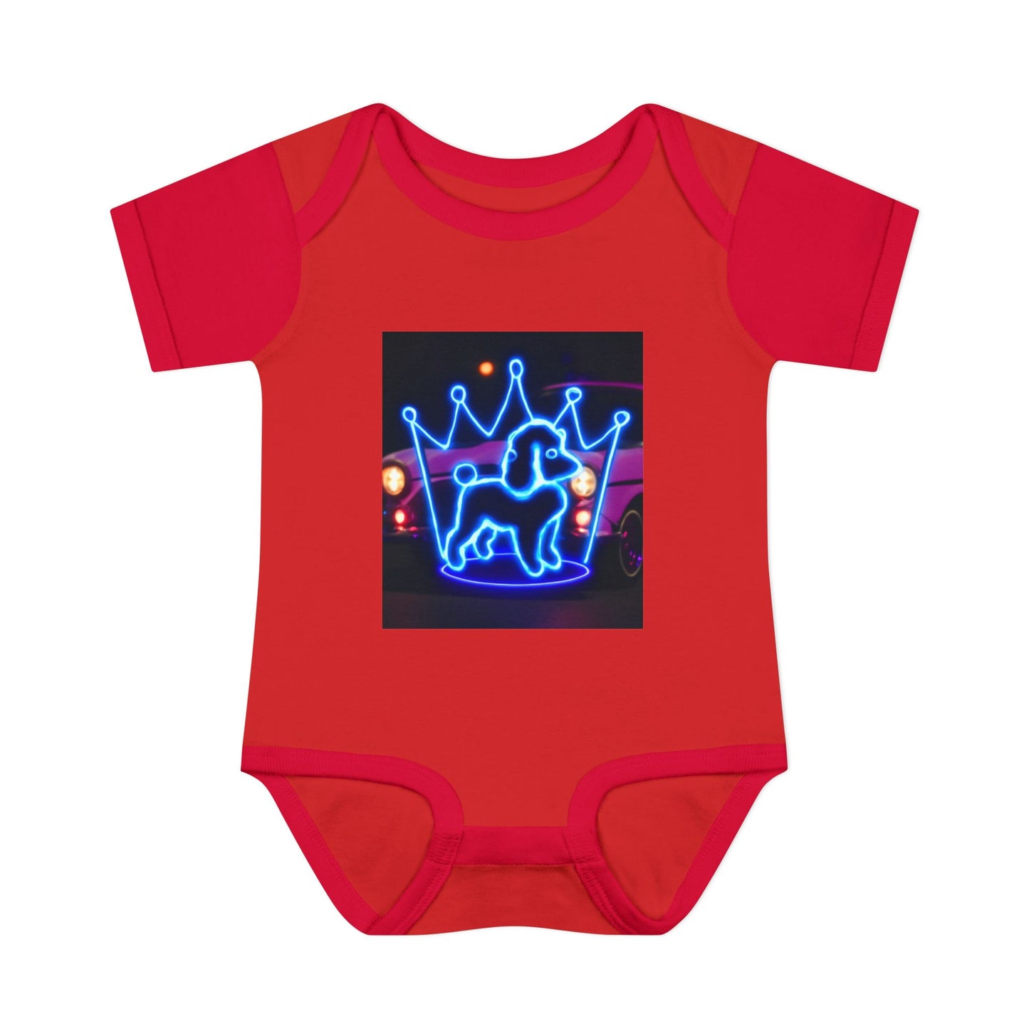 Neon Dog Crown Baby Bodysuit, Cute Infant Outfit, Baby Shower Gift, Newborn Clothes, Pet Lover Apparel, Birthday Gift for Baby