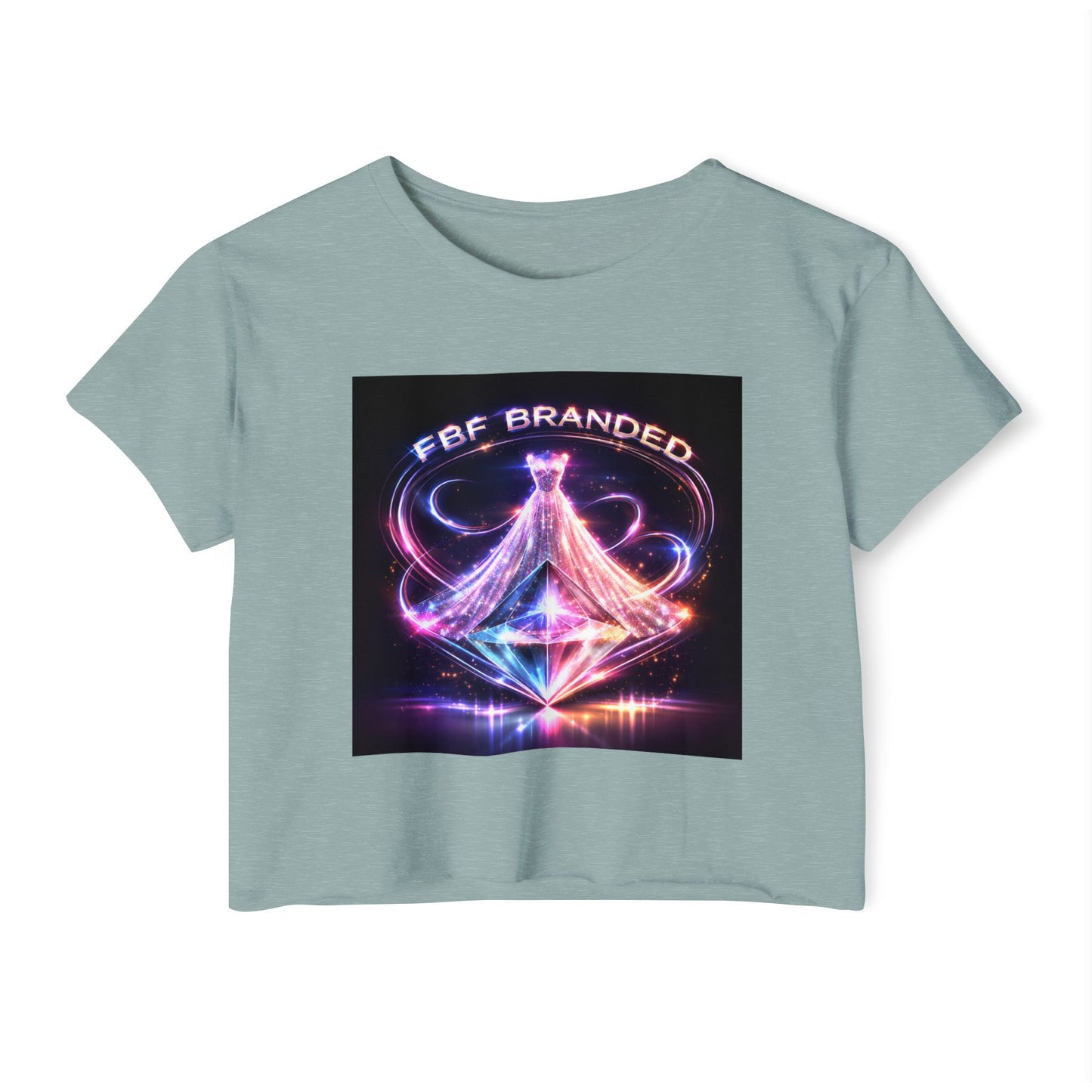 Festival Glow Crop Top — Neon 'FBF Branded' Rave Graphic