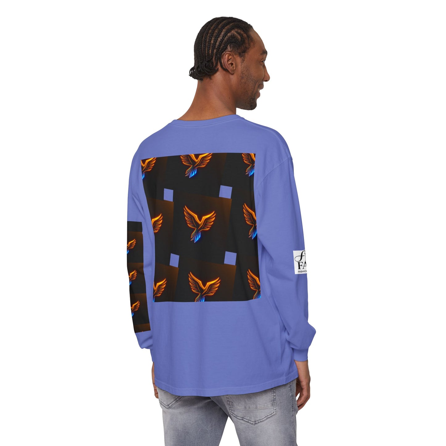 Vibrant Long Sleeve T-Shirt with Phoenix Design - Casual Wear for Bird Lovers, Gifts, Unique Fashion, Everyday Style, Unisex Apparel
