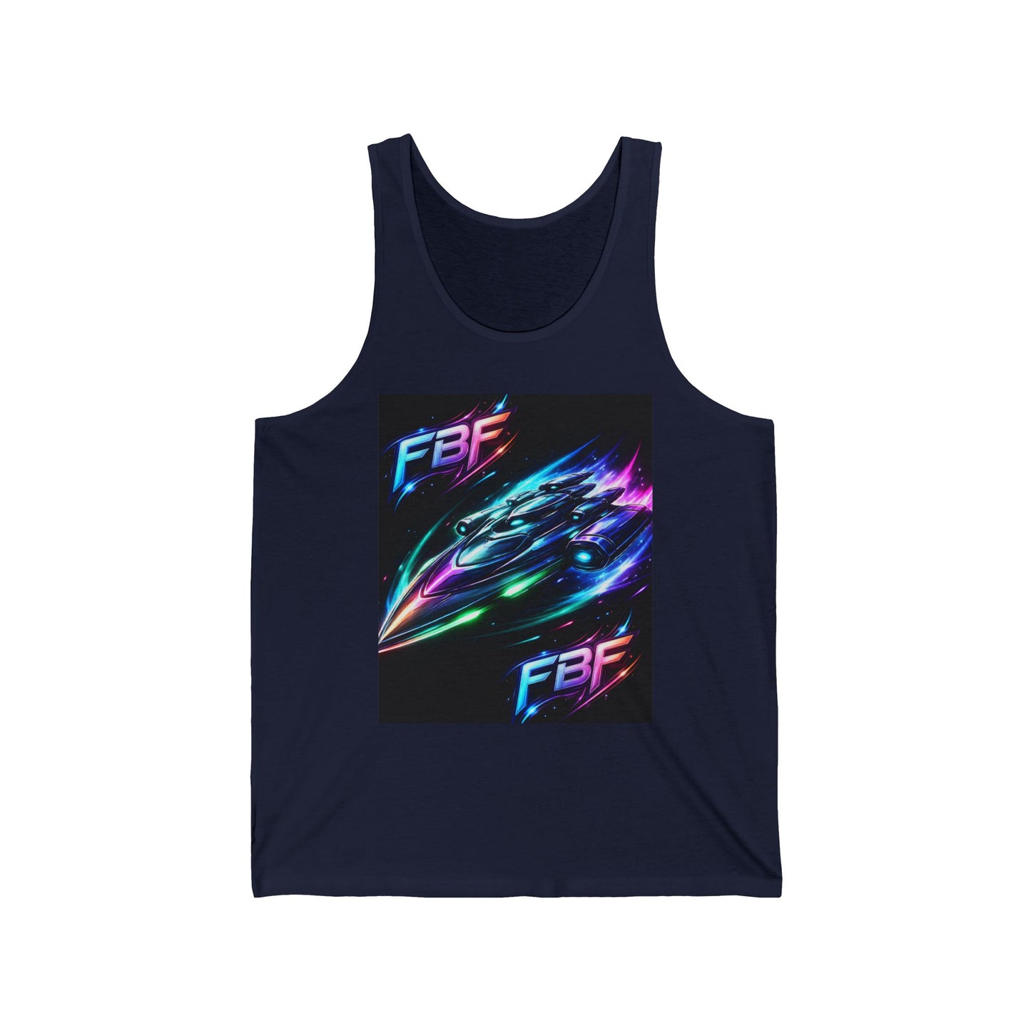 Retro Neon Racing Tank Top — FBF & Battleship Gamer Graphic
