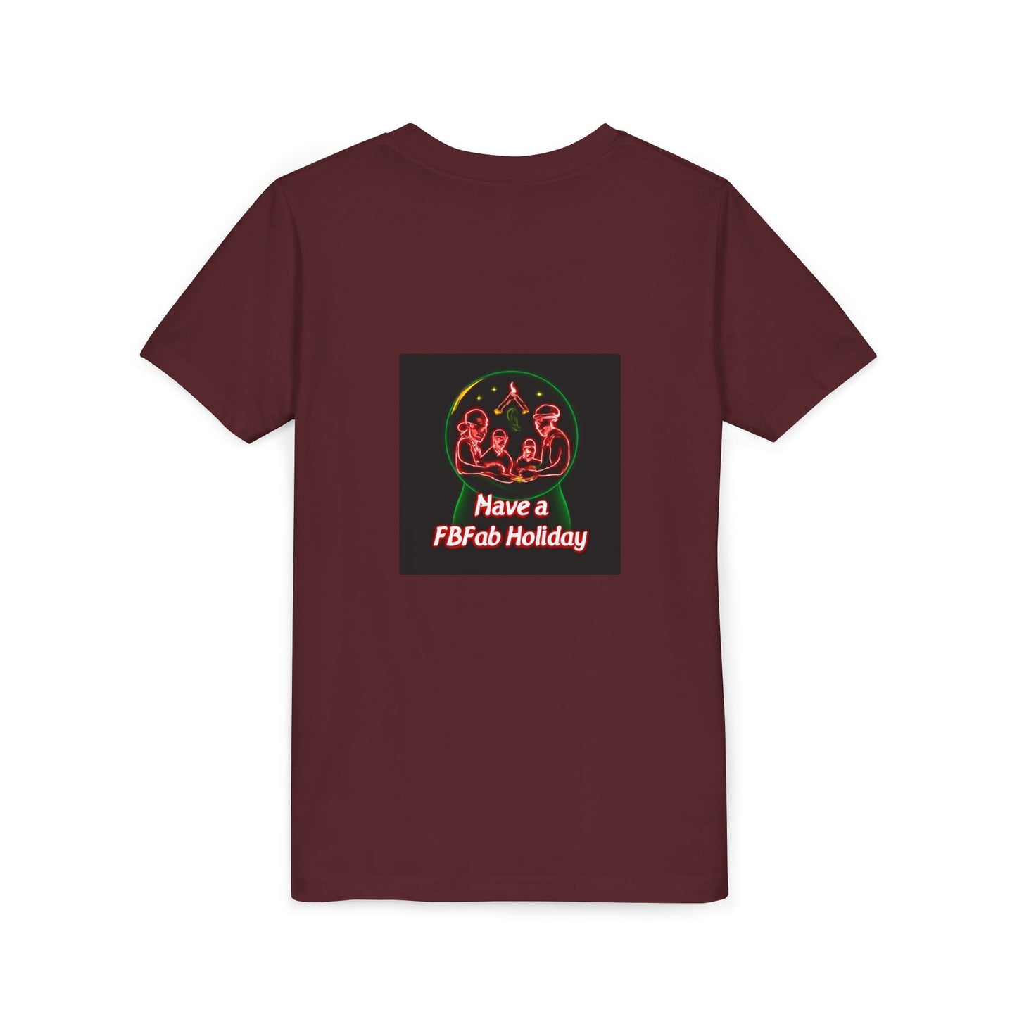 Youth Christmas Short Sleeve Tee, Holiday Tee, Xmas Gift for Kids, Fun Tee for Celebrations, Winter Festive Shirt
