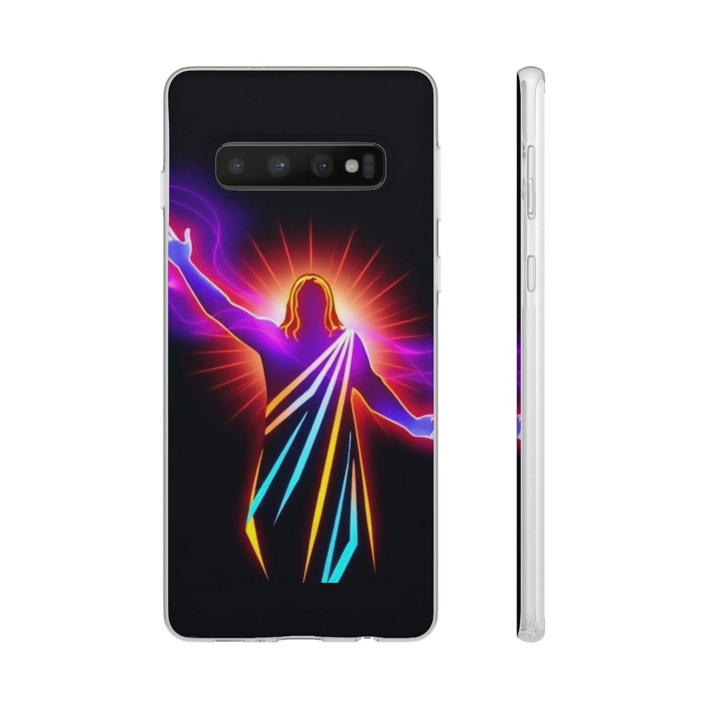 Inspirational Jesus Flexi Case - Colorful Phone Cover for Spiritual Connection