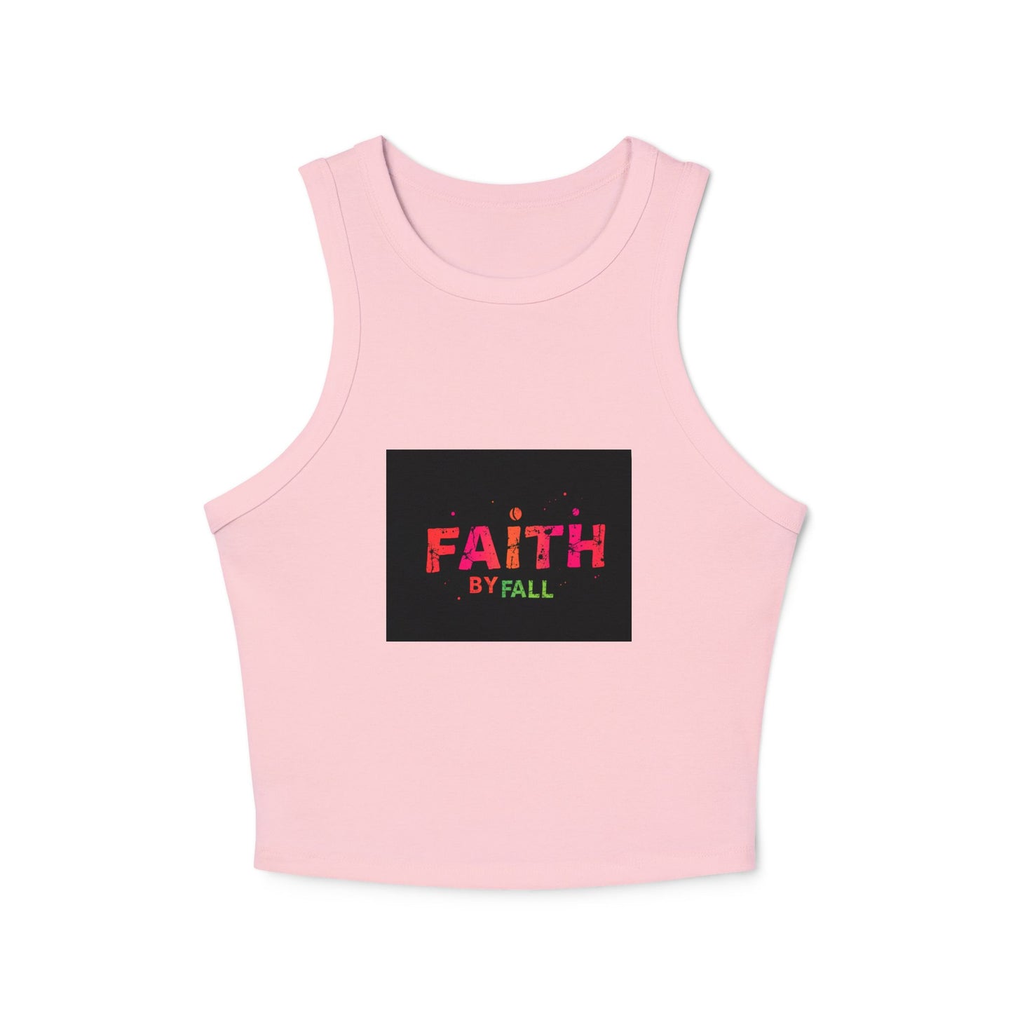 Faith by Fall Women's Micro Rib Racer Tank Top, Inspirational Summer Top, Motivational Crop Tank, Faith Apparel, Gift for Her, Casual Wear