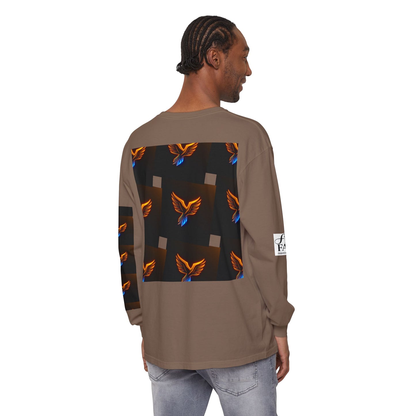 Vibrant Long Sleeve T-Shirt with Phoenix Design - Casual Wear for Bird Lovers, Gifts, Unique Fashion, Everyday Style, Unisex Apparel