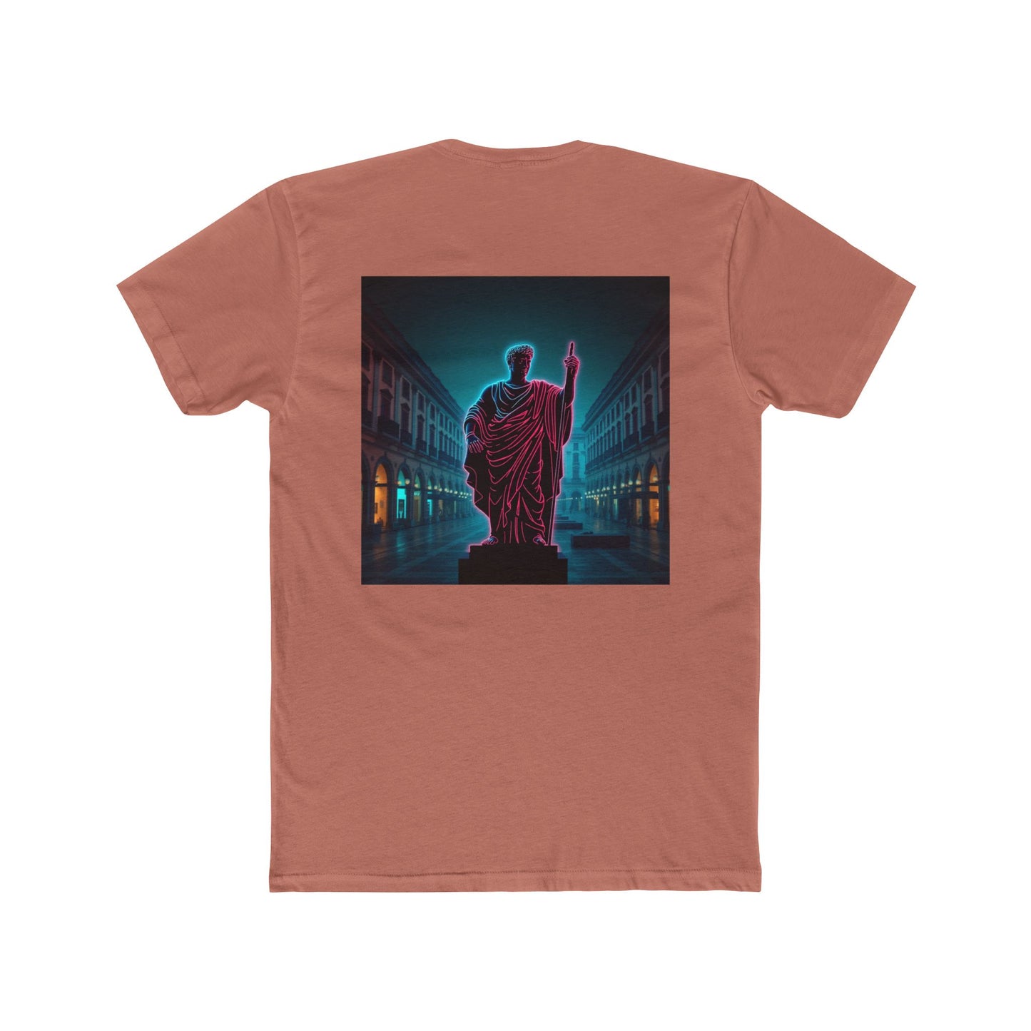Neon Roman Statue T‑Shirt — Retro Futuristic Vaporwave Tee