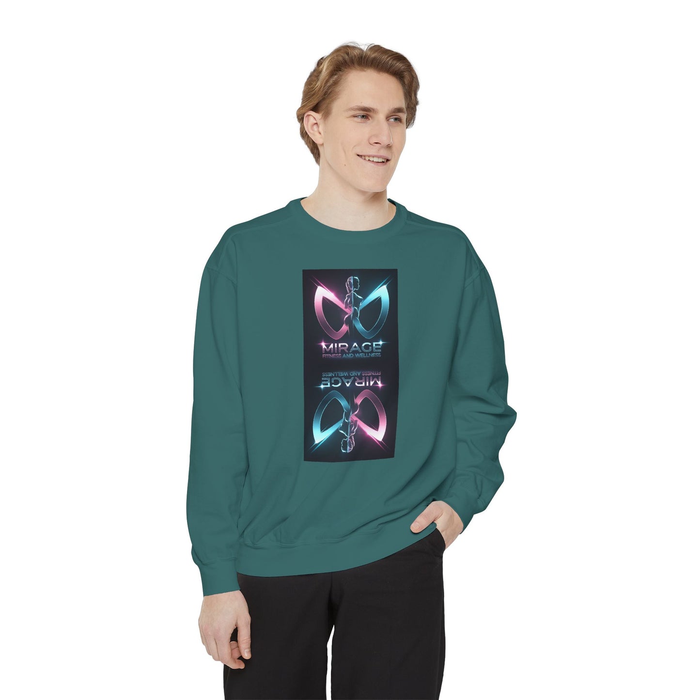 Retro Neon Mirage Sweatshirt — 'Mirage' Vaporwave Graphic Crewneck