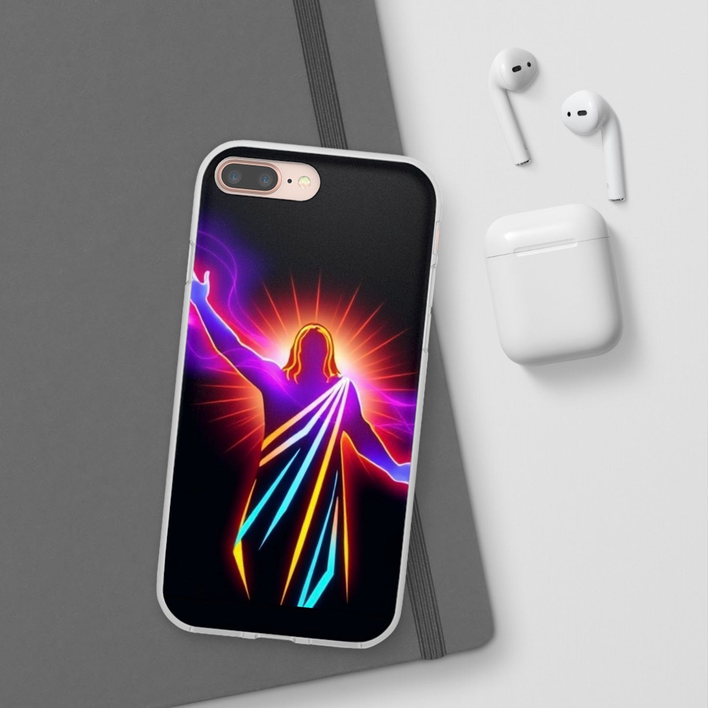 Inspirational Jesus Flexi Case - Colorful Phone Cover for Spiritual Connection