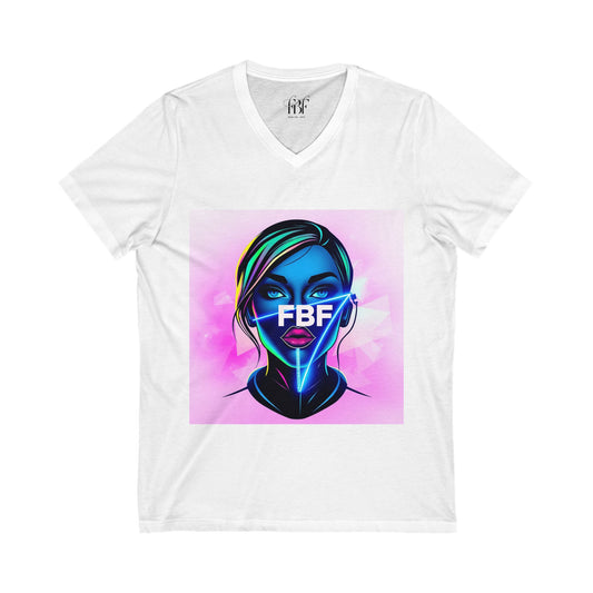 FBF Graphic Tee, Unisex V-Neck T-Shirt, Casual Wear, Streetwear Style, Unique Gift for Friends, Summer Fashion, Art Tee