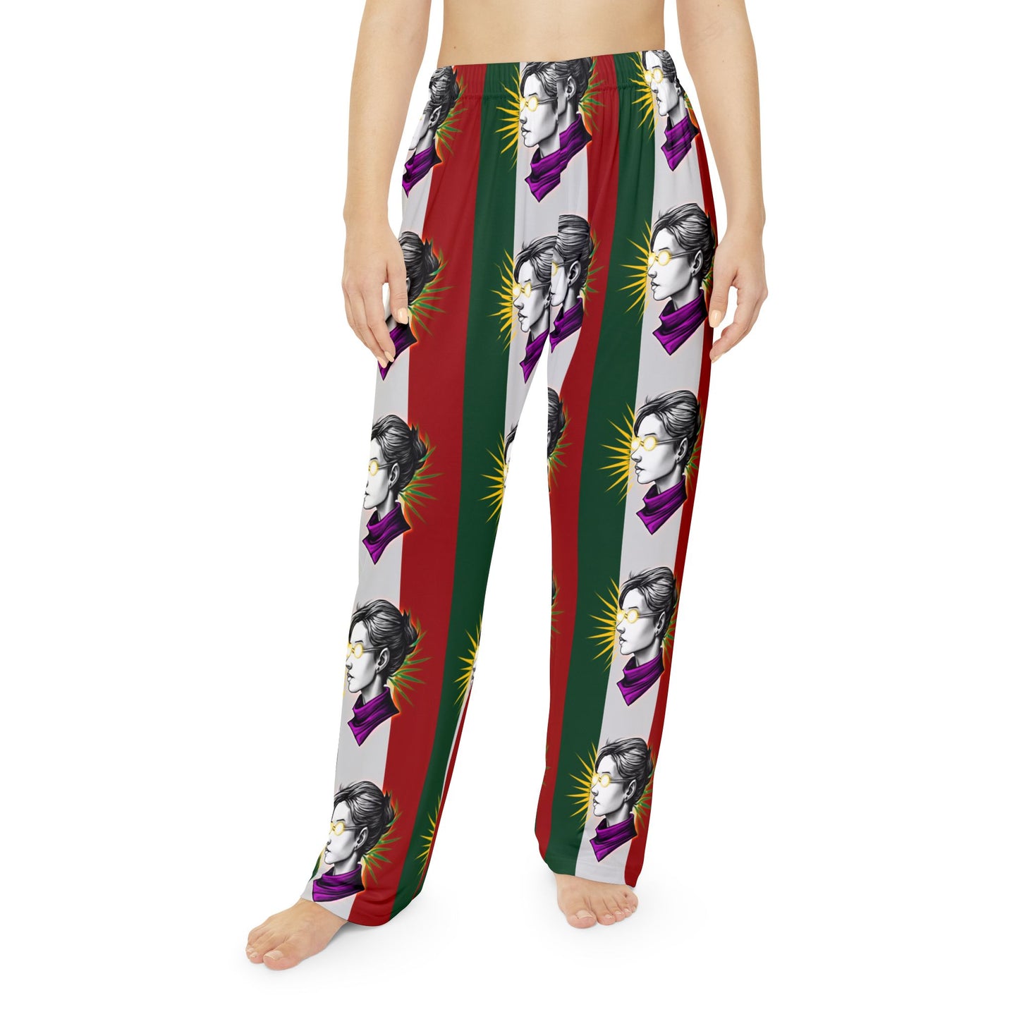 Stylish Women's Pajama Pants (AOP) | Cozy Lounge Wear, Holiday Sleepwear, Fun Gift Idea, Relaxation Attire, Lighthearted Fashion