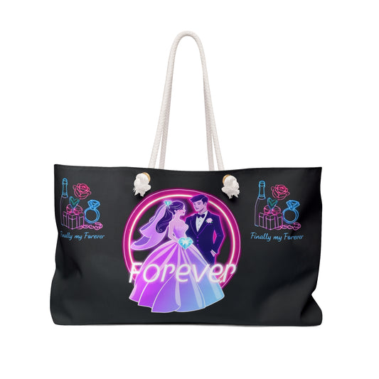 Forever Together Bridal Weekender Bag — "I Found My Forever In You" Neon Wedding Travel Tote