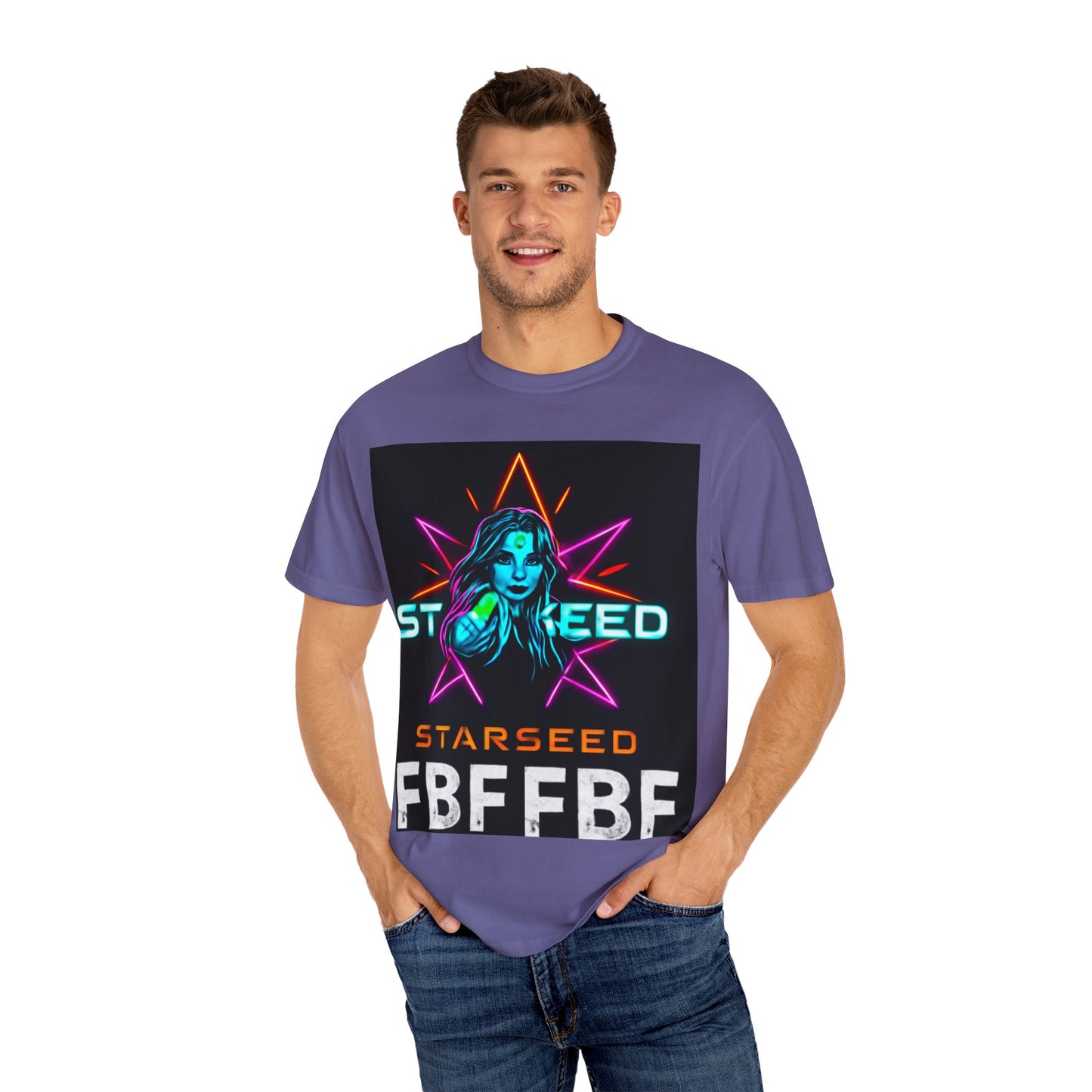 Neon Graphic T-Shirt - Starseed FBF Tee, Unisex Fashion, Cool Gift, Festival Wear, Retro Style, Casual Streetwear