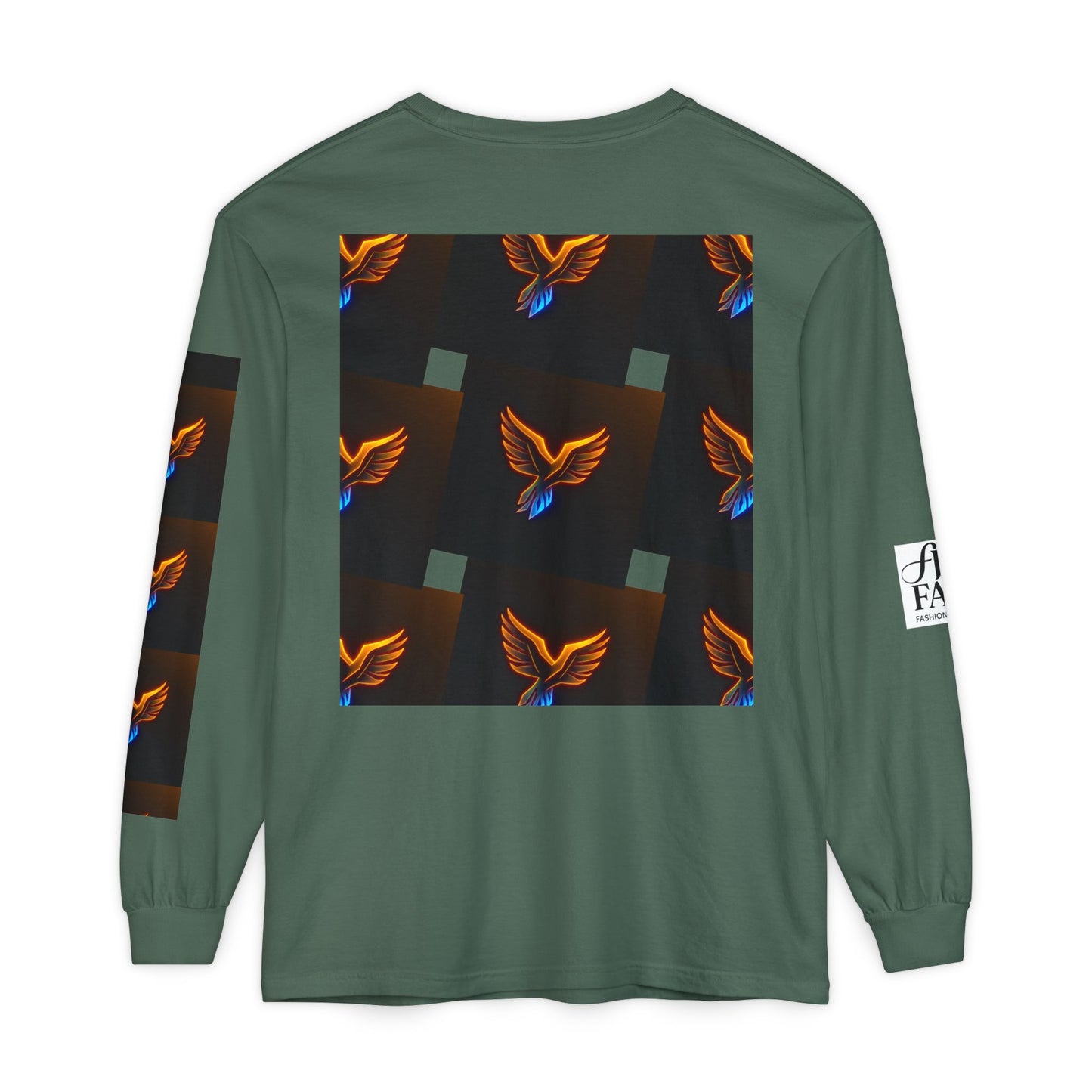 Vibrant Long Sleeve T-Shirt with Phoenix Design - Casual Wear for Bird Lovers, Gifts, Unique Fashion, Everyday Style, Unisex Apparel