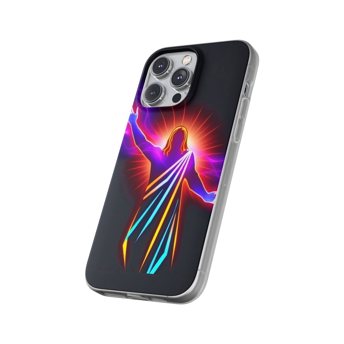 Inspirational Jesus Flexi Case - Colorful Phone Cover for Spiritual Connection