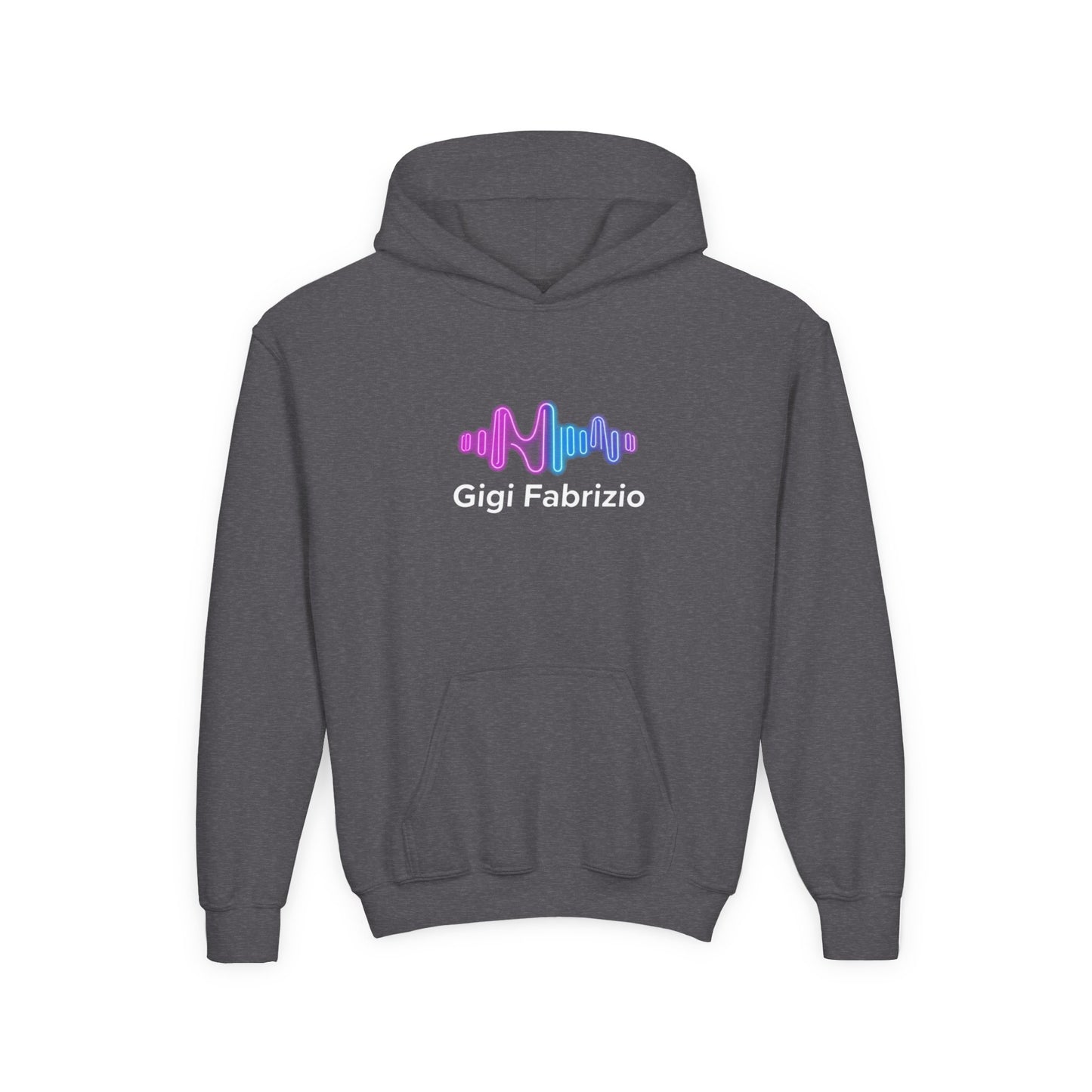 Youth Hoodie with Pastel Soundwave & FBF Back Print – Cute Music Graphic Pullover