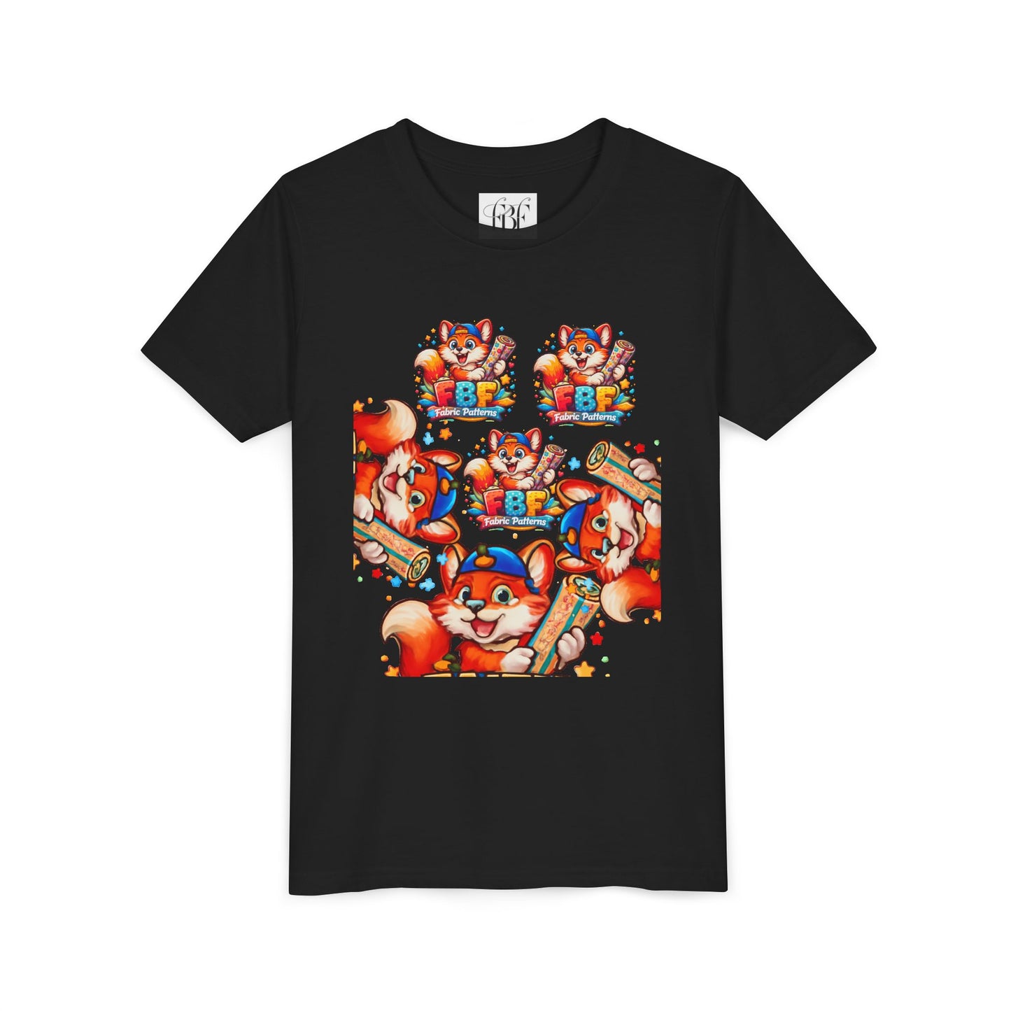 Youth Tee — Colorful Cartoon Fox 'FBF' Logo Kids Shirt