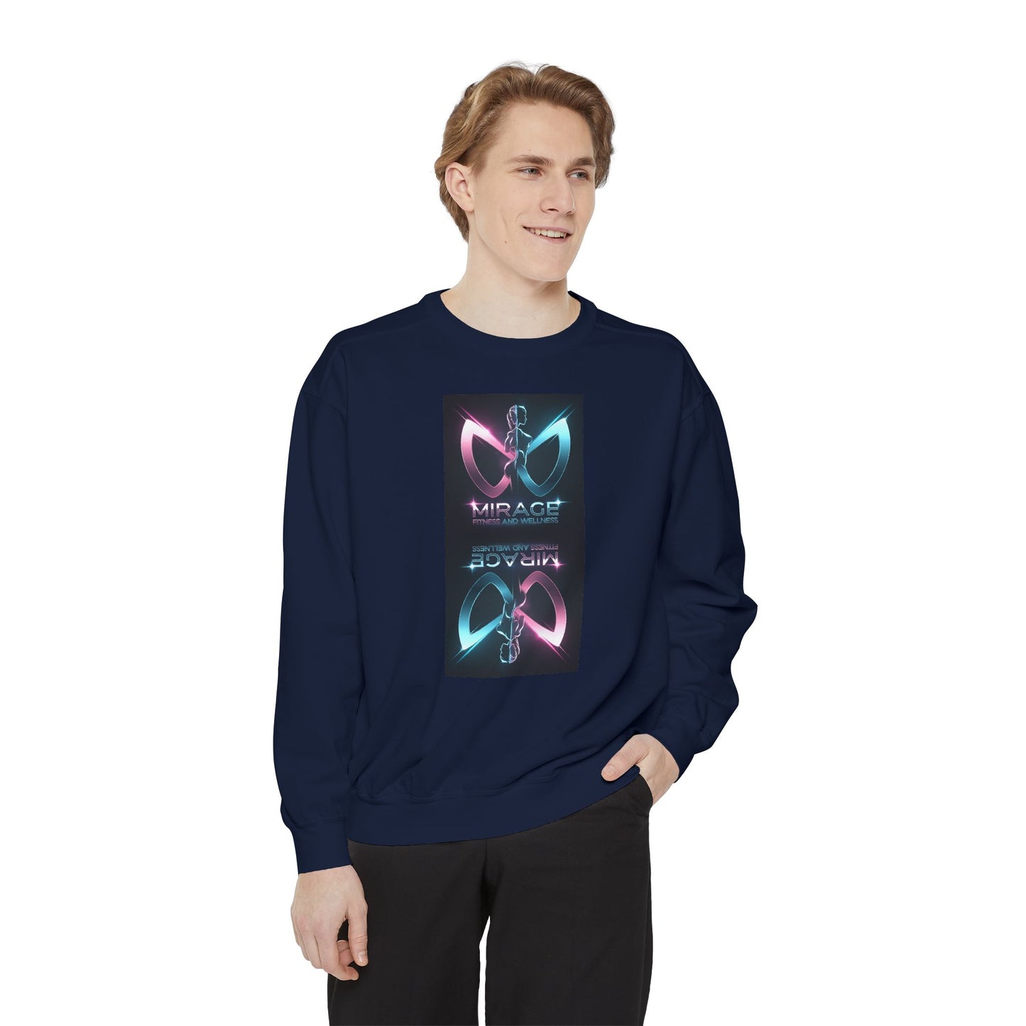 Retro Neon Mirage Sweatshirt — 'Mirage' Vaporwave Graphic Crewneck