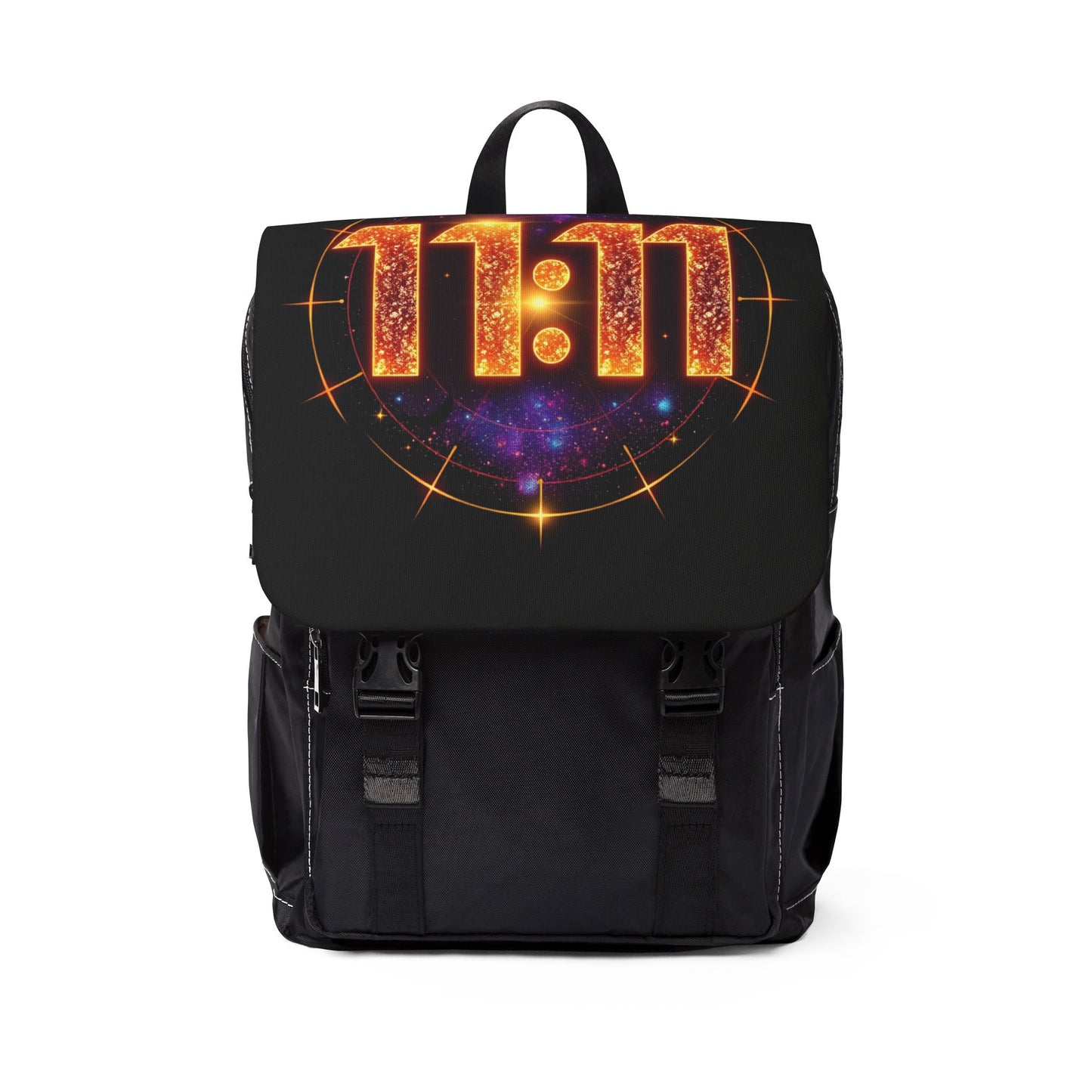 Cosmic 11:11 Shoulder Backpack | Unisex Daypack, Perfect for Festivals, College, Travel, Magic Moments, Unique Gift